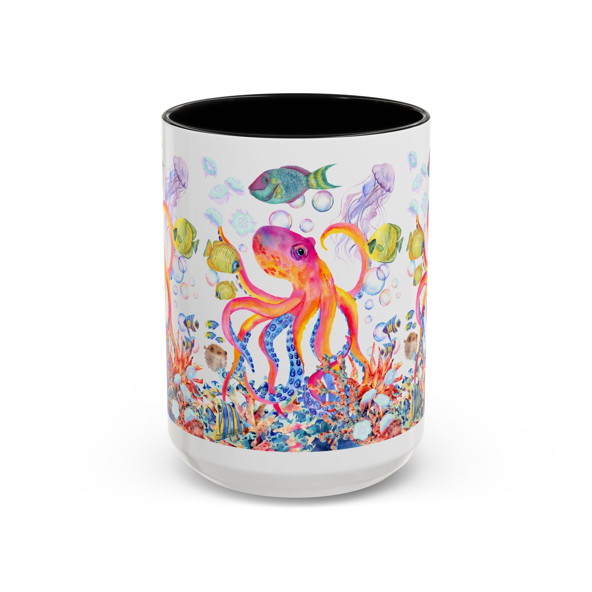 Coffee Mug | Colorful Octopus Accent Mug 11/15oz