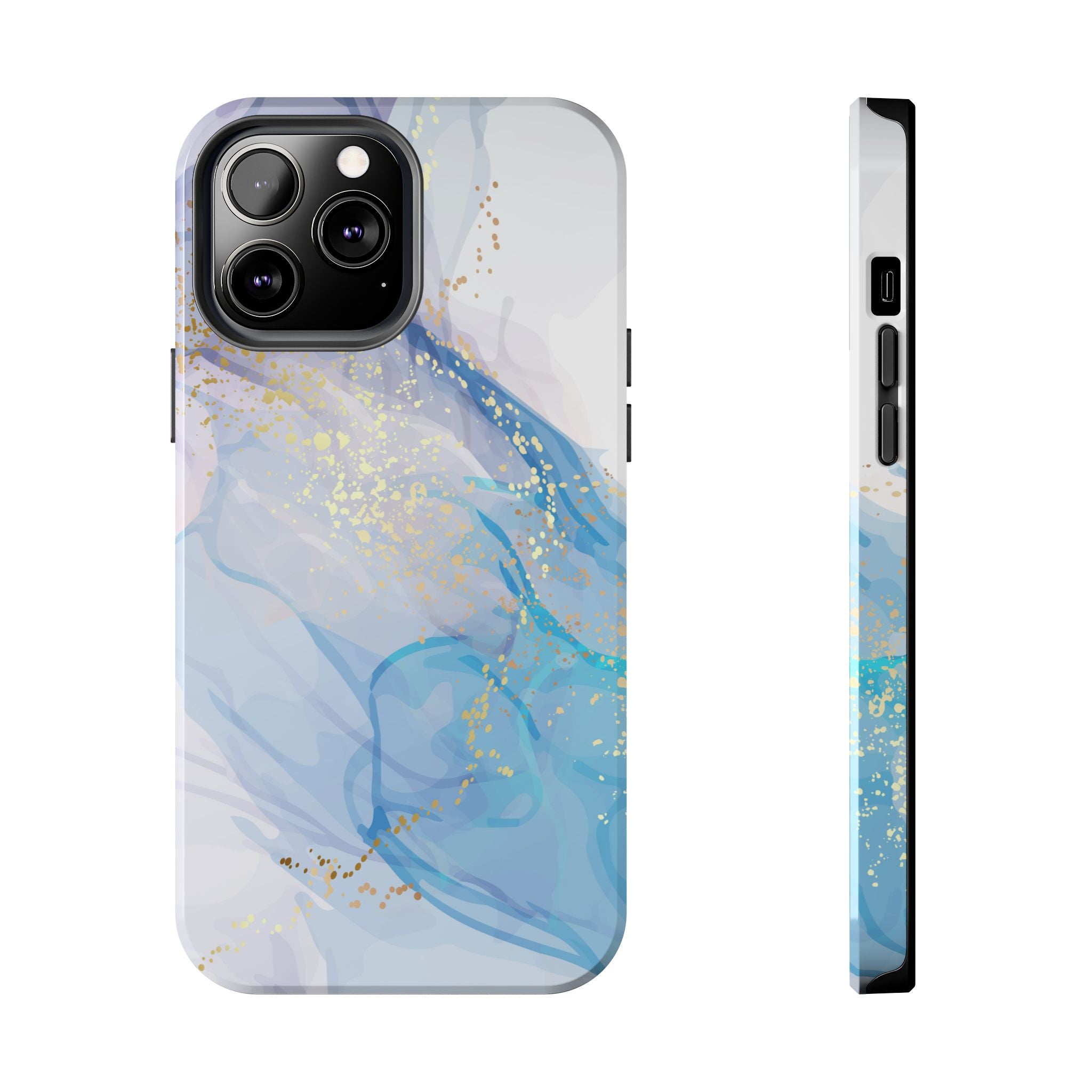 Phone Case | Gold Fleck Blue Marble Tough Protective Phone Cover