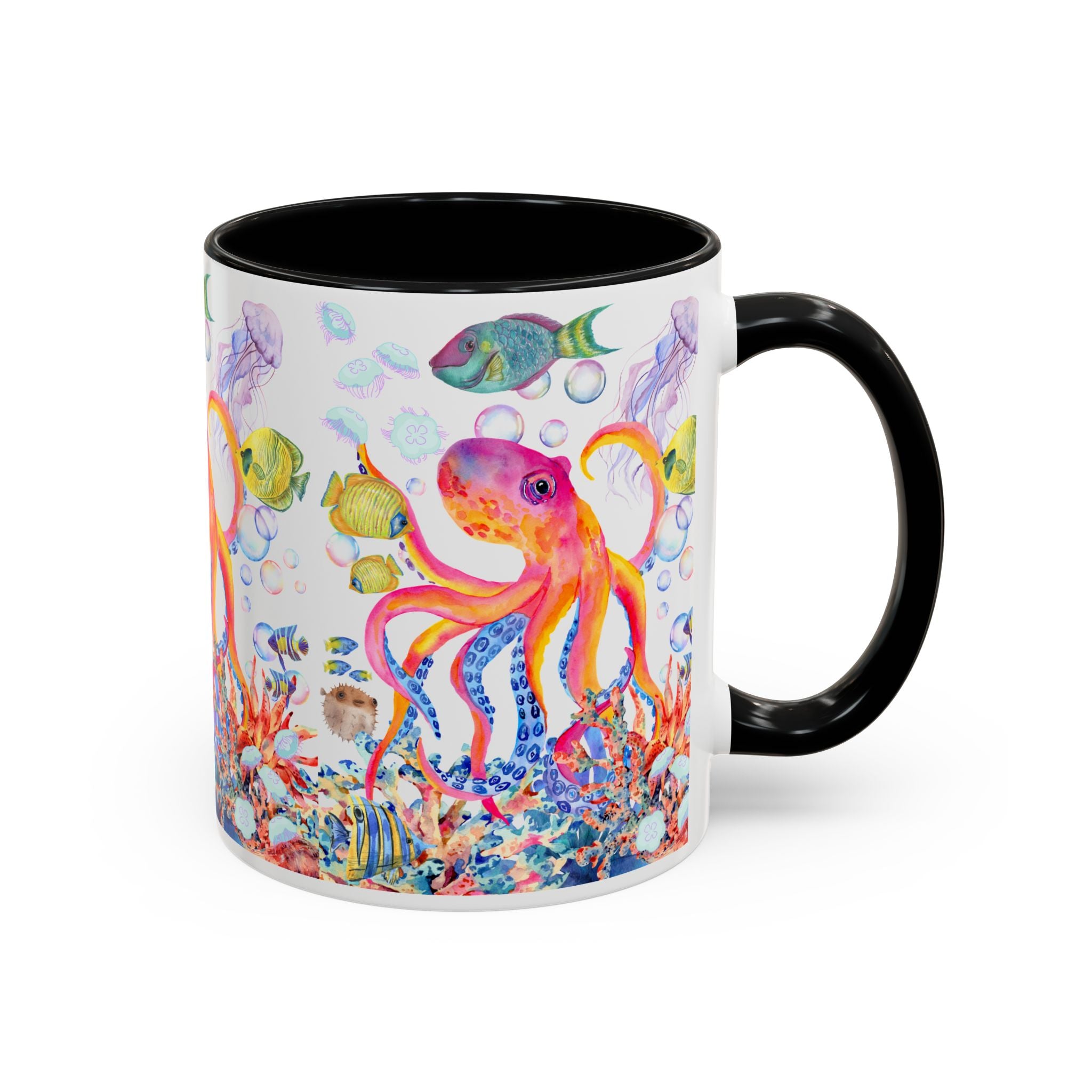 Coffee Mug | Colorful Octopus Accent Mug 11/15oz