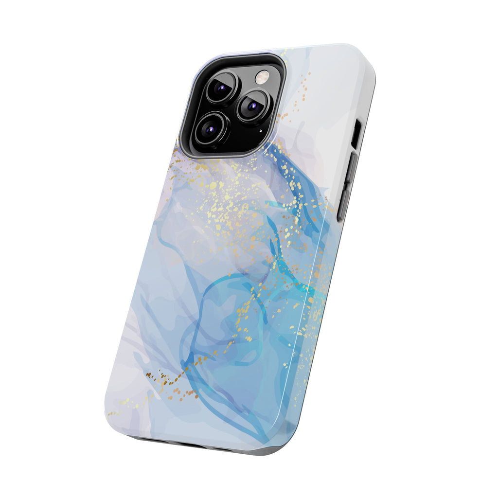 Phone Case | Gold Fleck Blue Marble Tough Protective Phone Cover