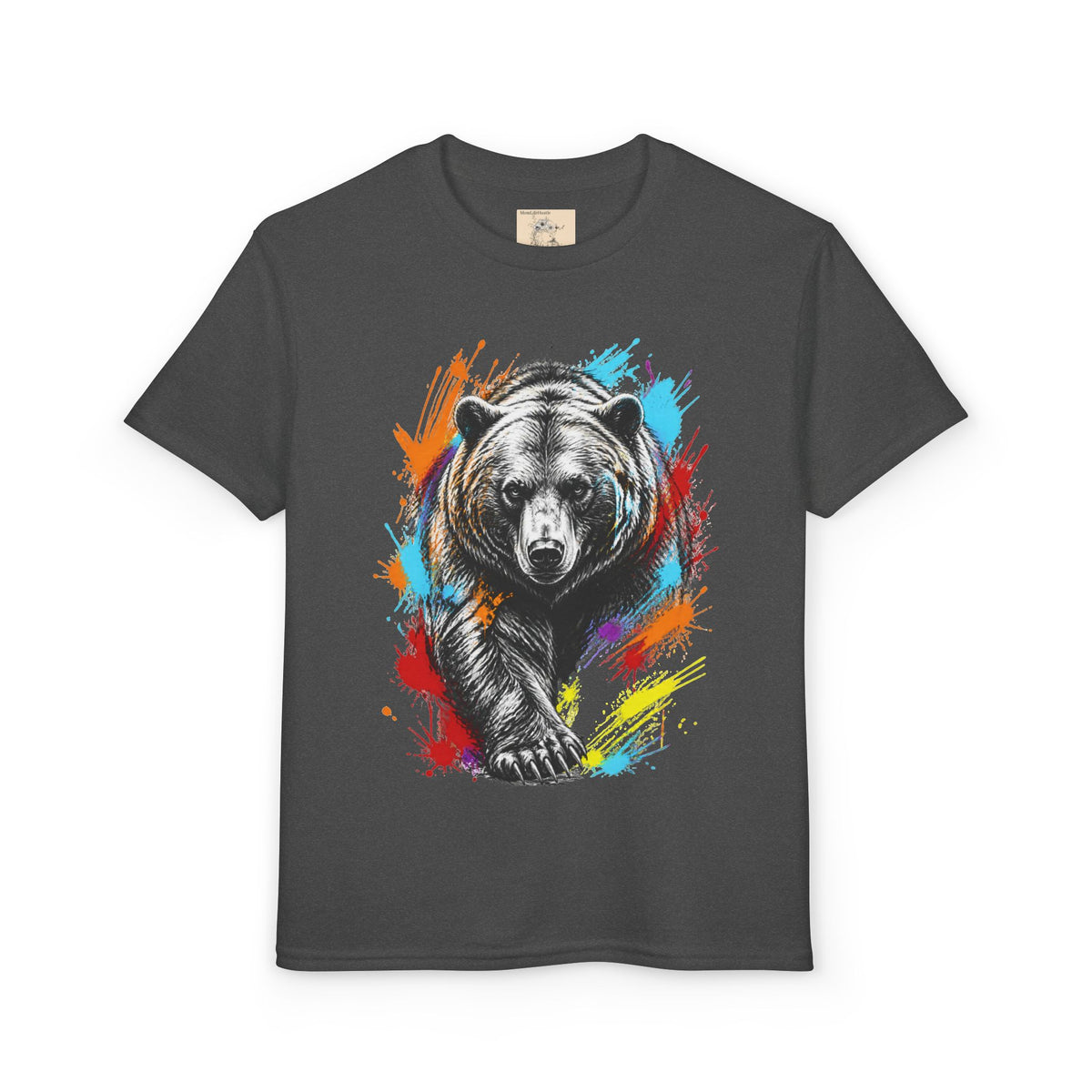 Color Splash Kodiak Bear T-Shirt for Children