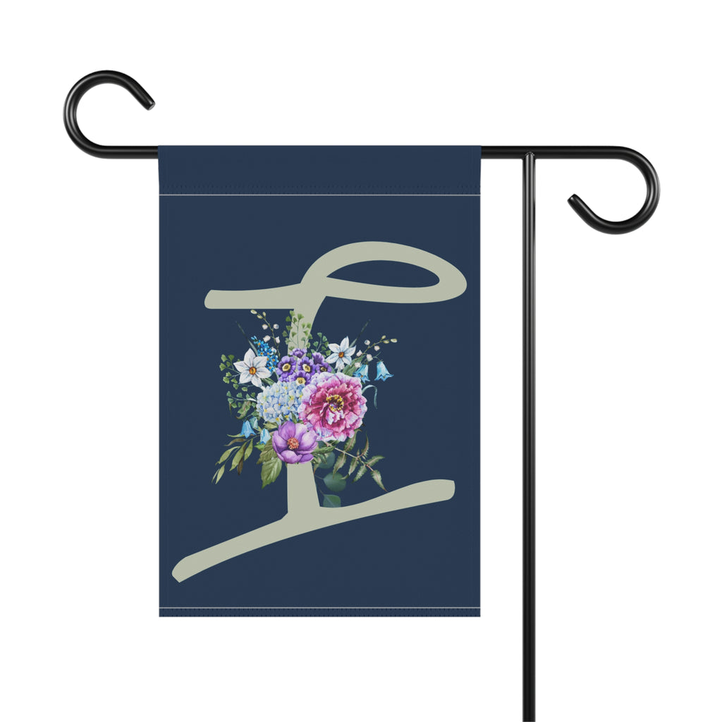 Home & Garden Banner | 'I' Monogram Delicate Bouquet Flag