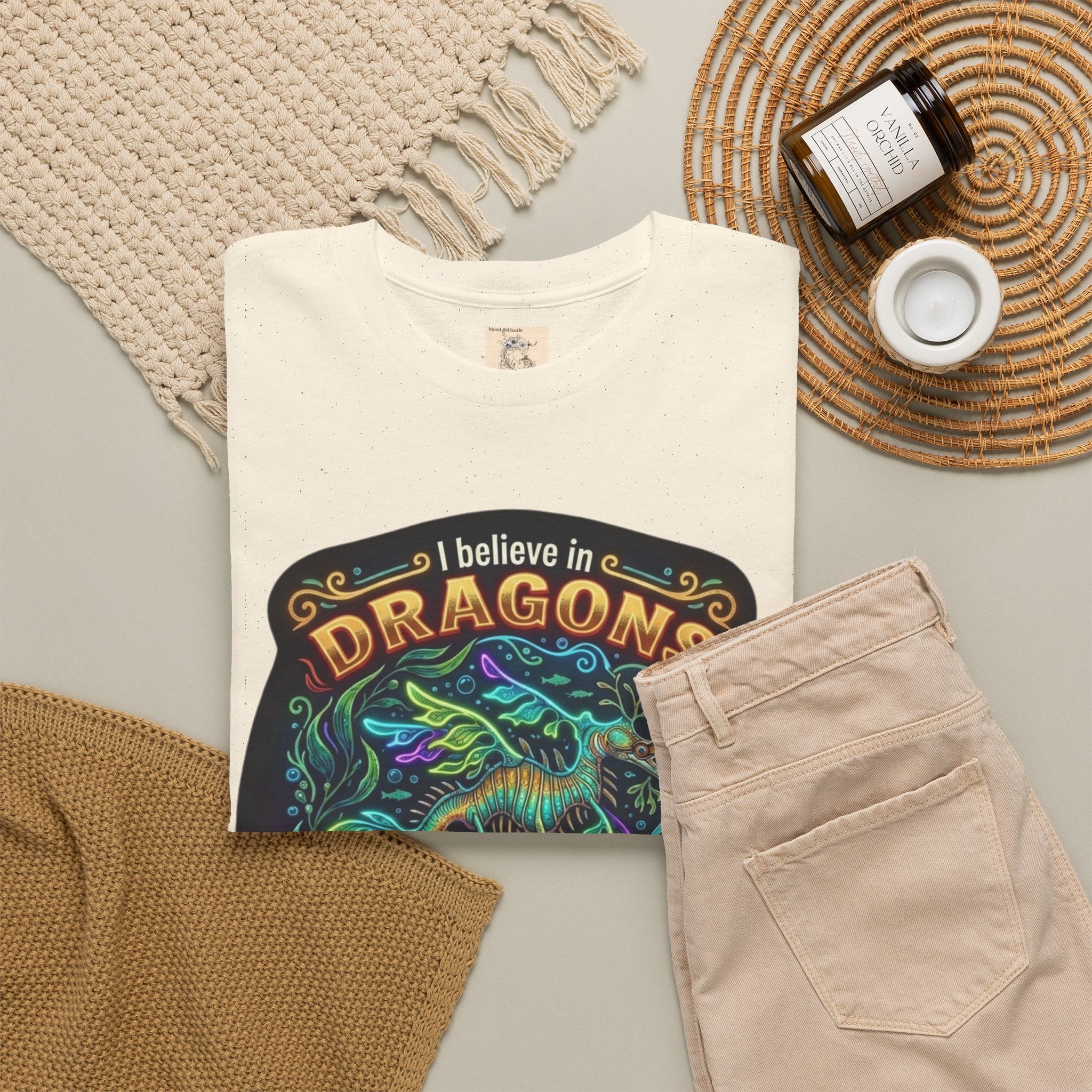 T-Shirt | 'I Believe in Dragons' Colorful Graphic Tee