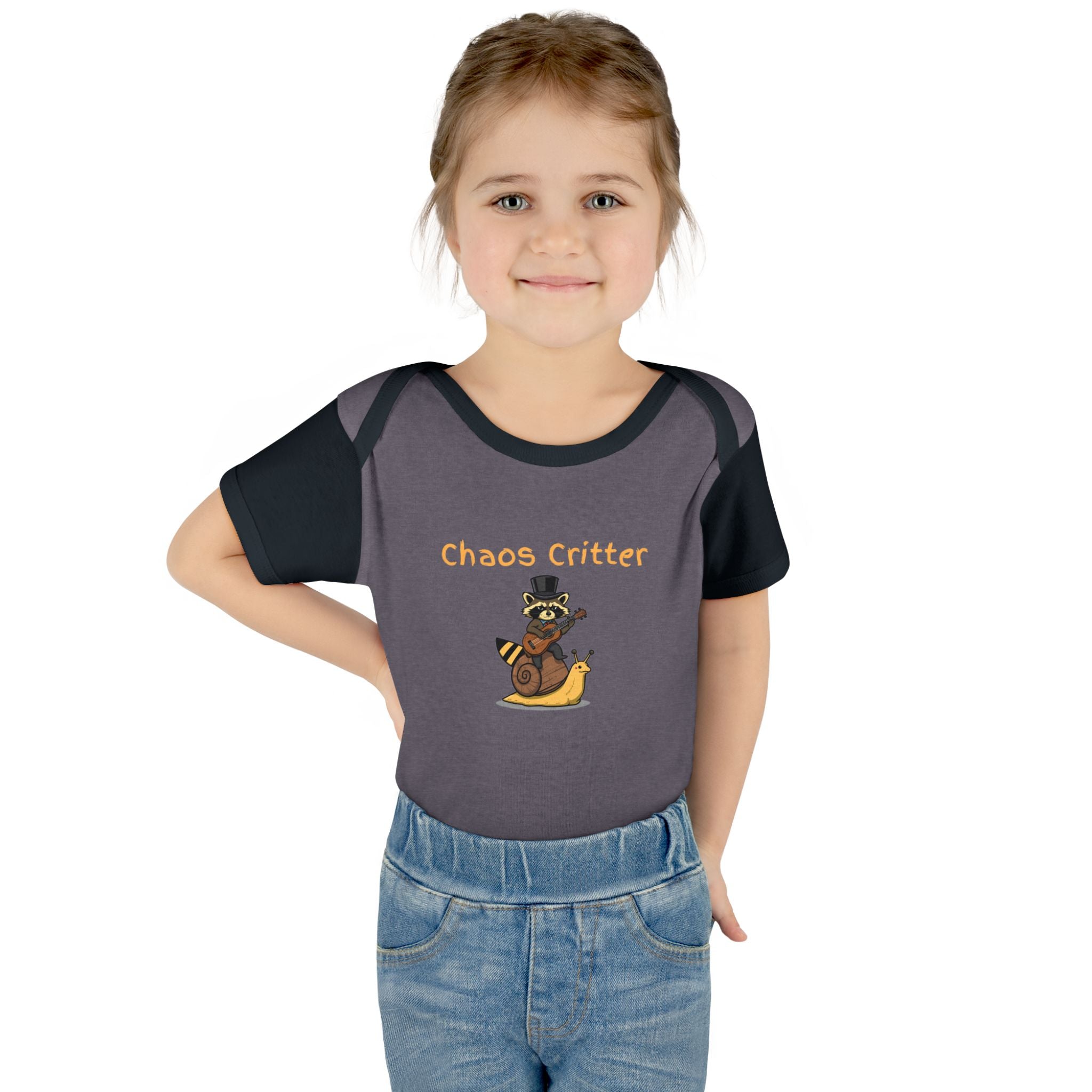 Baby Bodysuit | 'Chaos Critter' Playful Racoon Baby Onesie