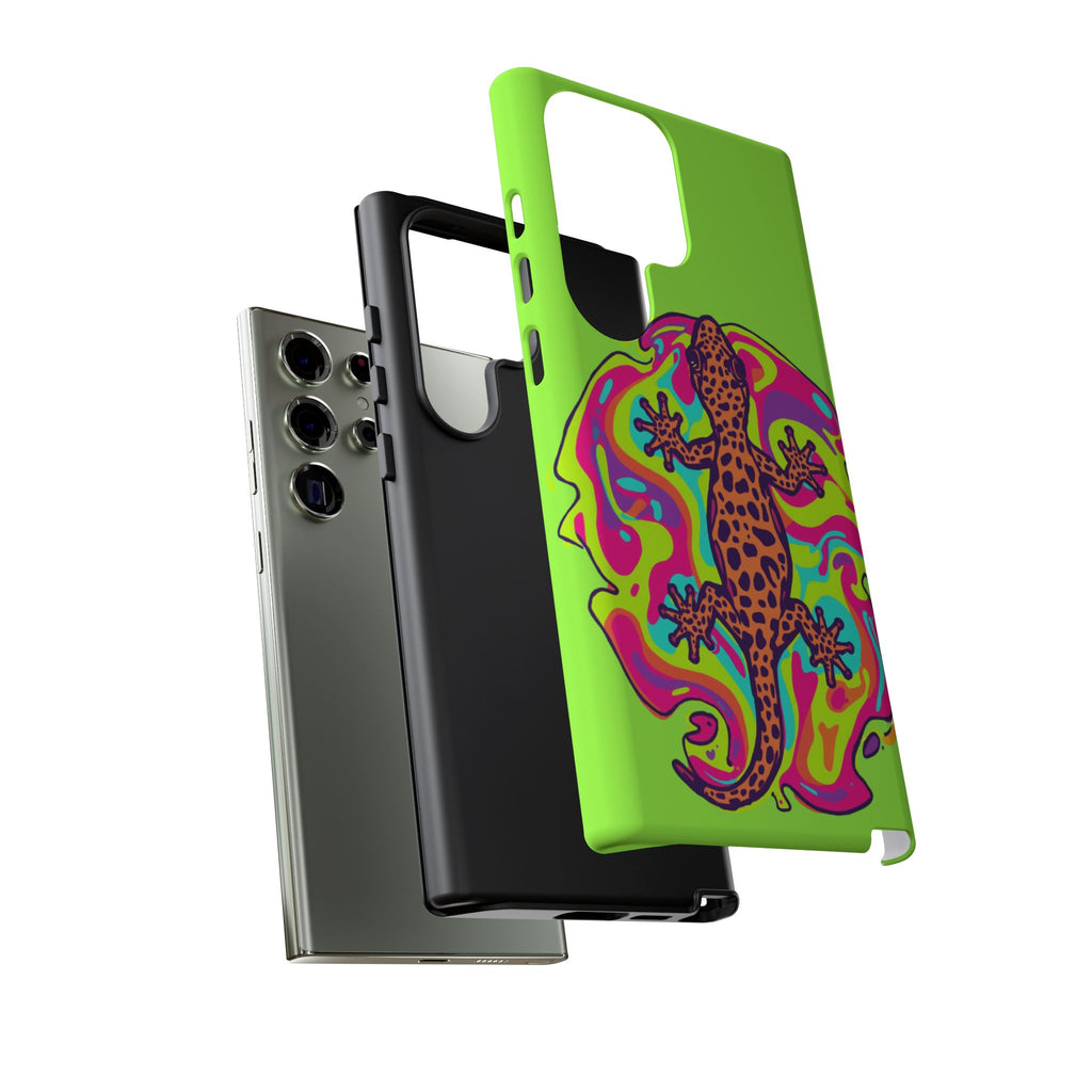 Phone Cases | Neon Leopard Gecko Swirl Phone Case
