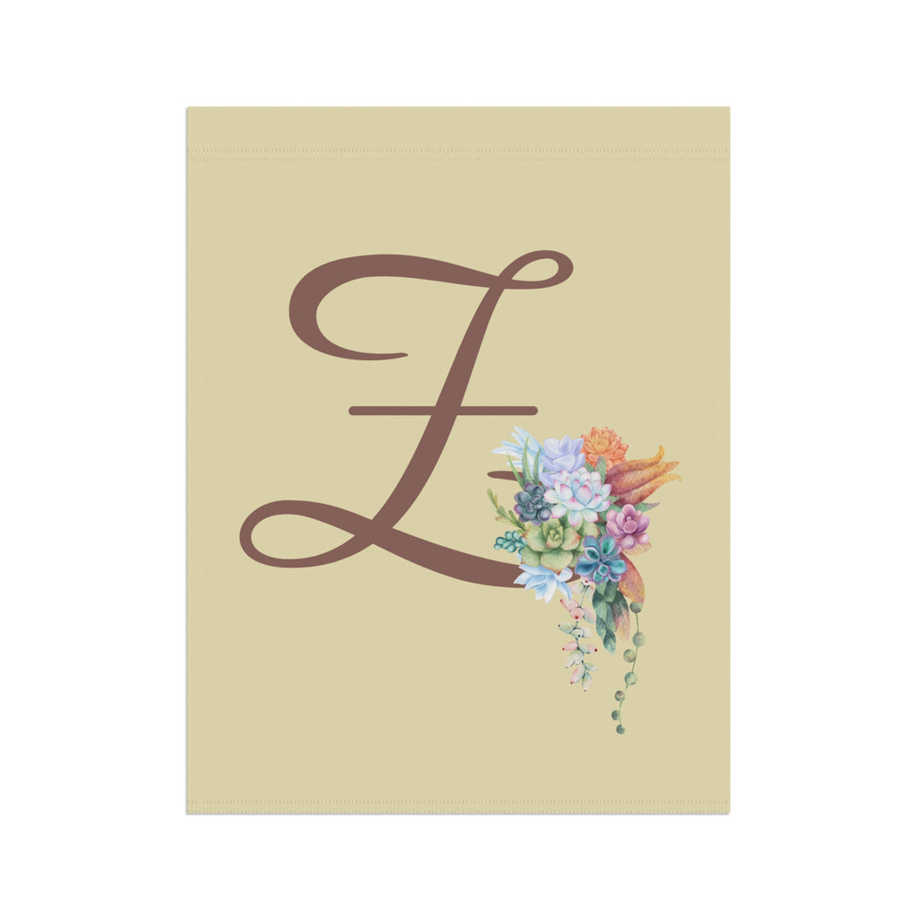 Home & Garden Banner | 'Z' Monogram Cheerful Succulents Flag