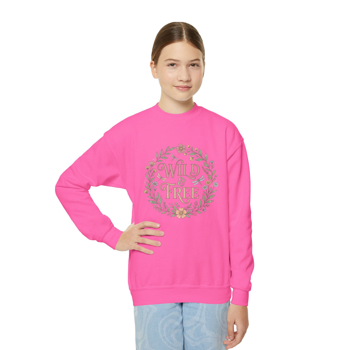 "Wild & Free" Floral Crewneck Sweatshirt