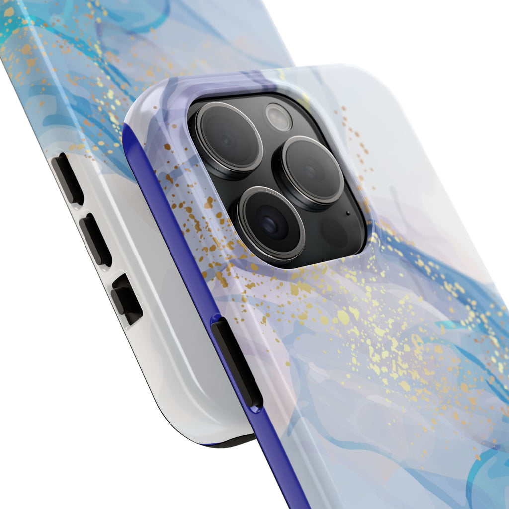 Phone Case | Gold Fleck Blue Marble Tough Protective Phone Cover
