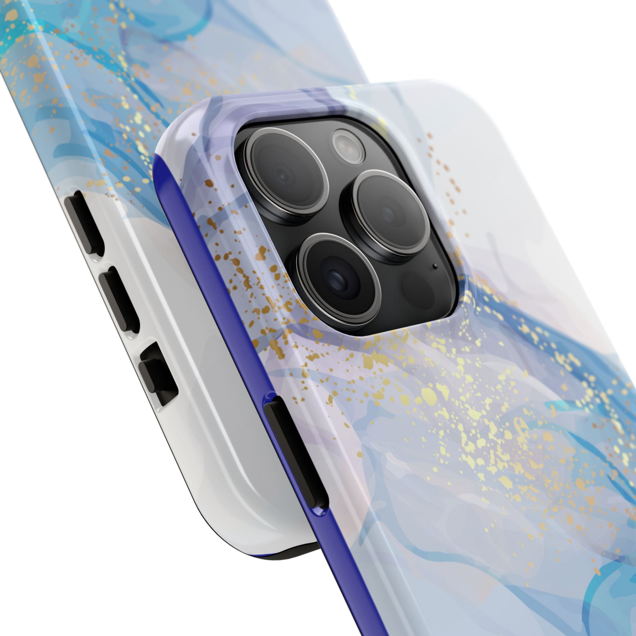 Phone Case | Gold Fleck Blue Marble Tough Protective Phone Cover