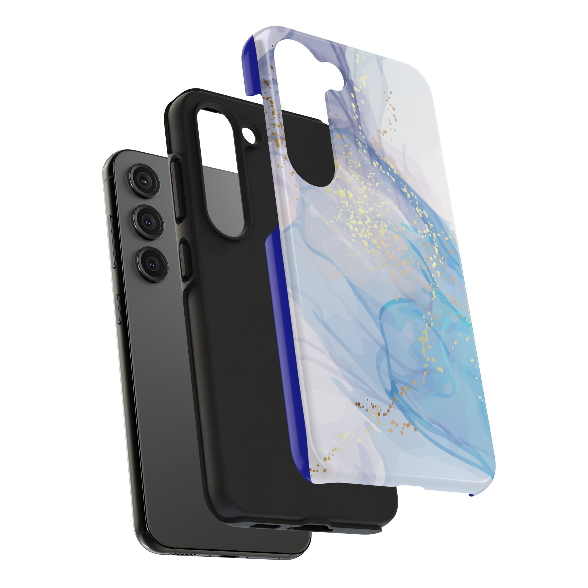 Phone Case | Gold Fleck Blue Marble Tough Protective Phone Cover