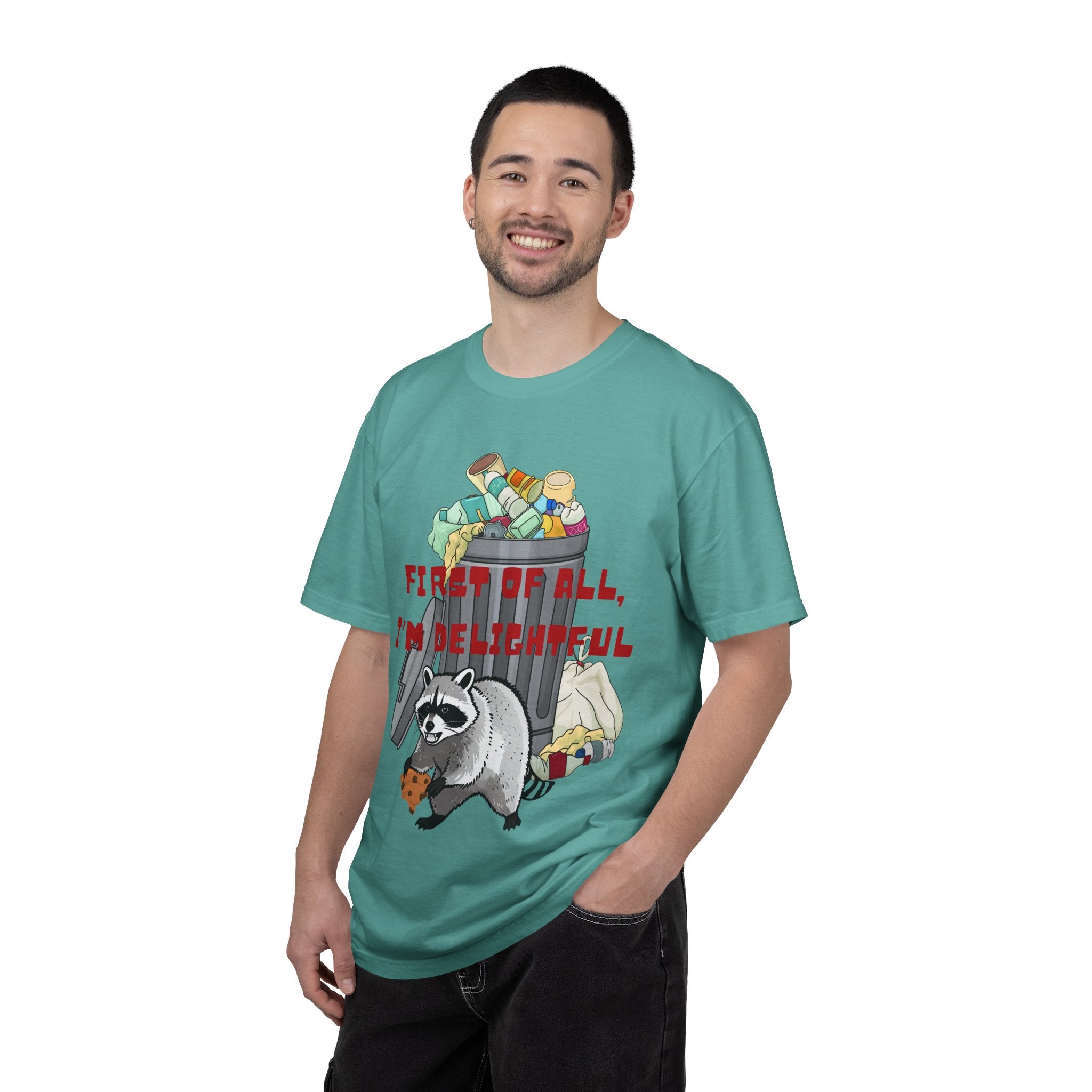 T-Shirt | "First of All, I’m Delightful" Funny Trash Panda Tee