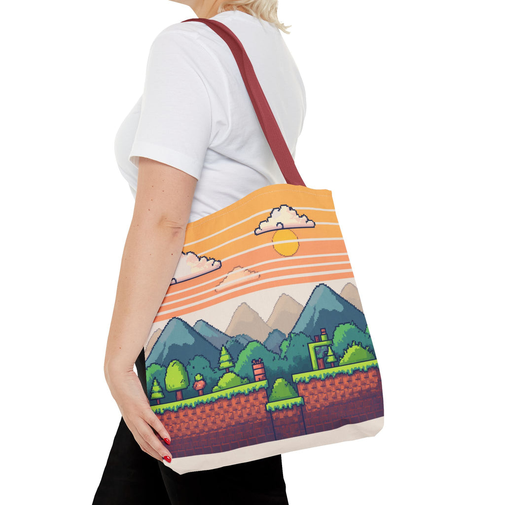 Tote Bag | Pixel Sunset Mountain Gamer Tote