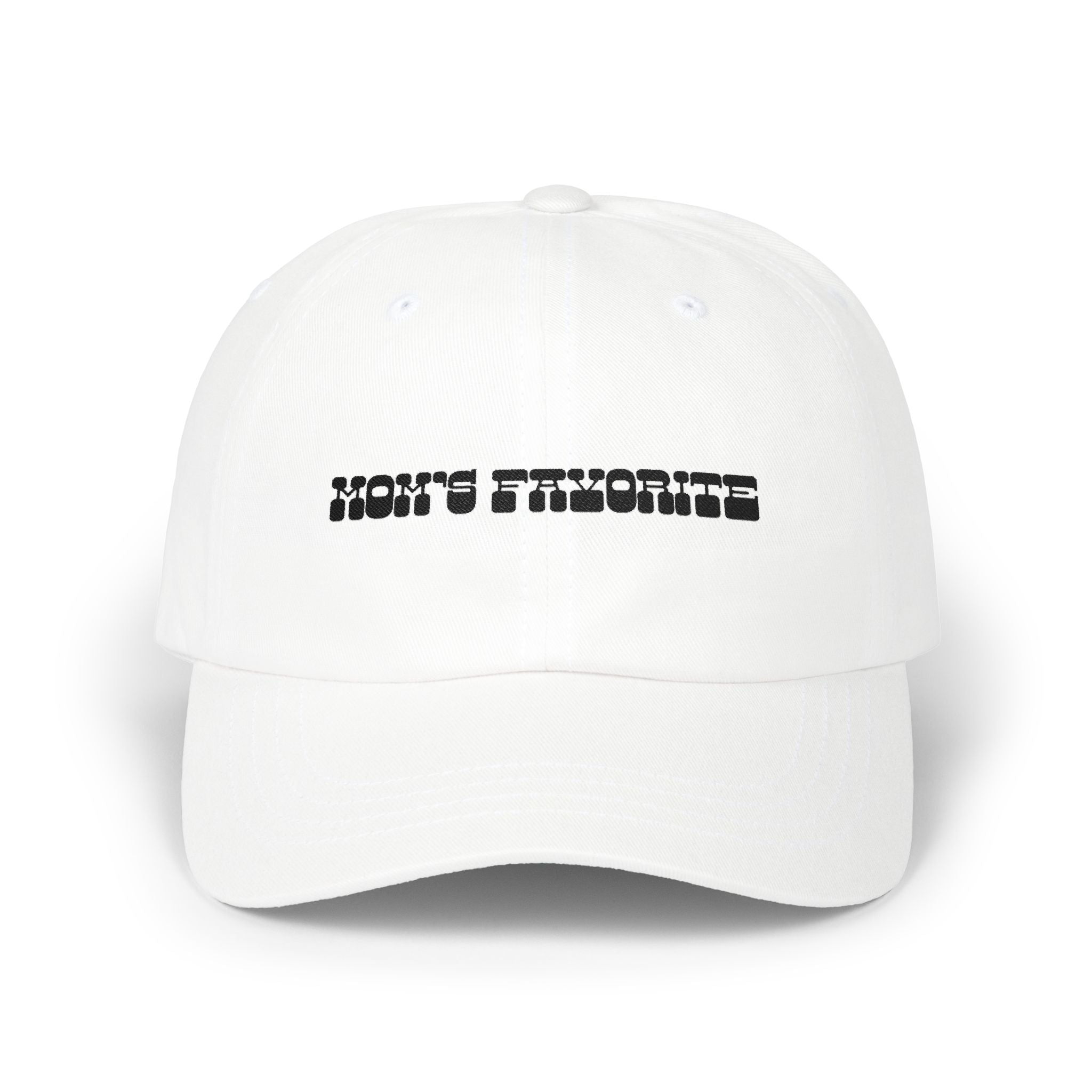 Hat | Dad Cap with Embroidered Text 'Mom's Favorite' Cap