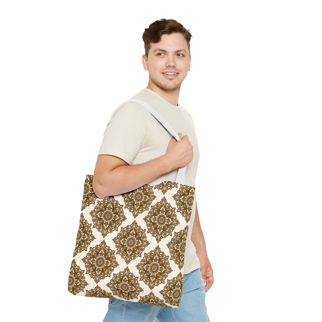 Tote Bag | Boho Gold Medallion Pattern
