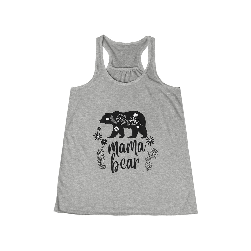 Floral Mama Bear Graphic Racerback Tank Top