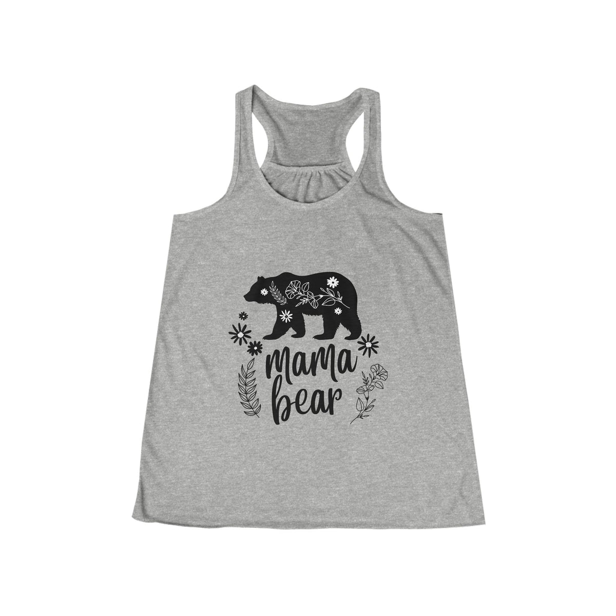 Floral Mama Bear Graphic Racerback Tank Top