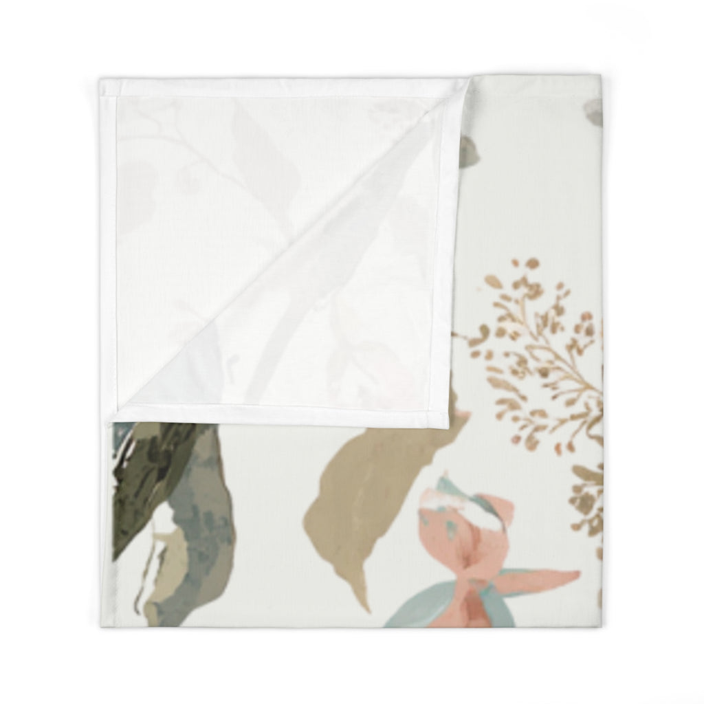 Baby Swaddle Blanket | Personalized Name Neutral Watercolor Floral