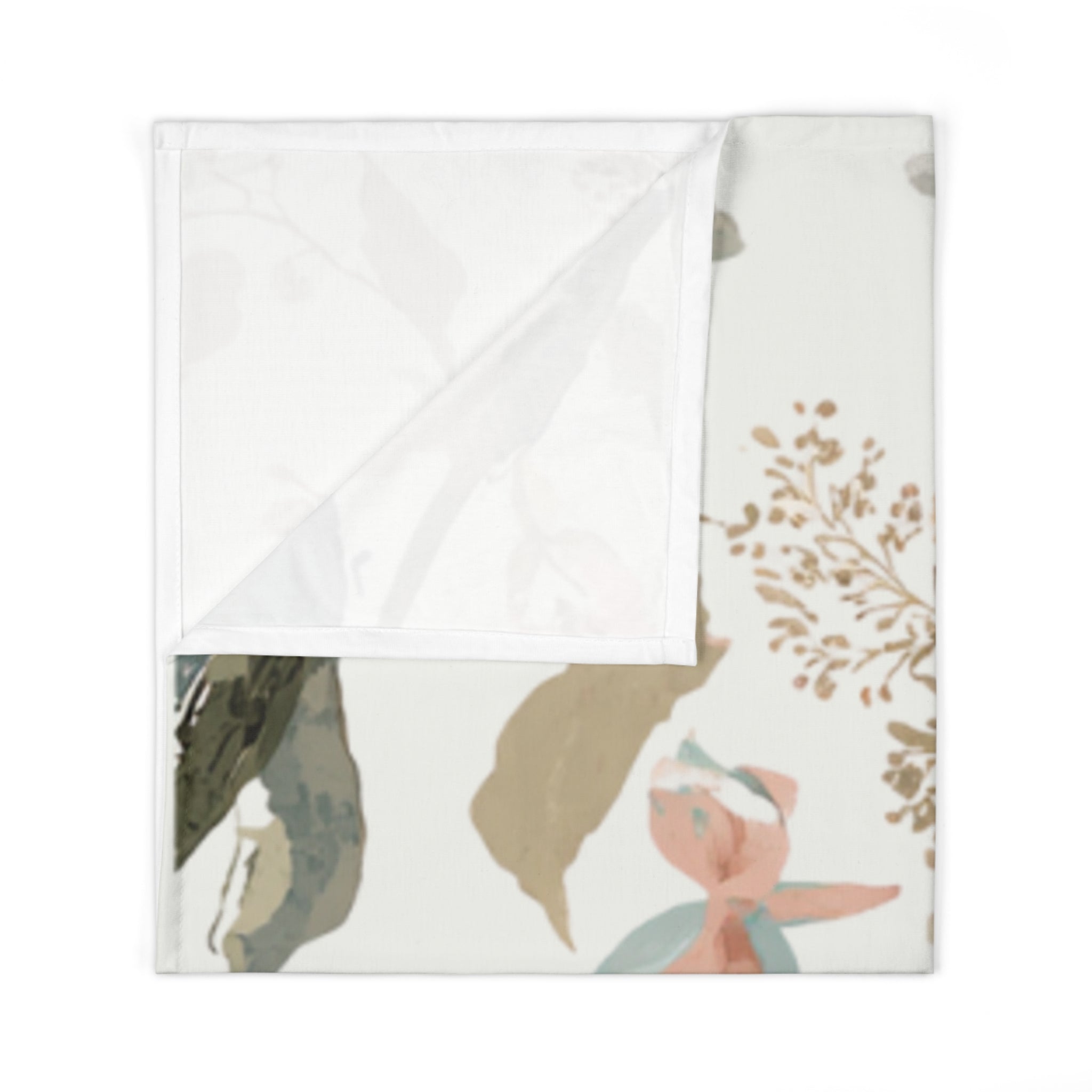 Baby Swaddle Blanket | Personalized Name Neutral Watercolor Floral
