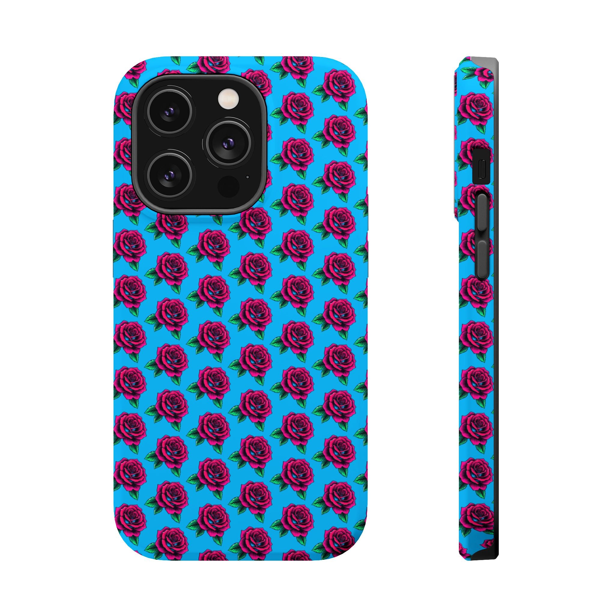 Phone Cases | Bright Rose Pattern Magnetic Impact-Resistant Case