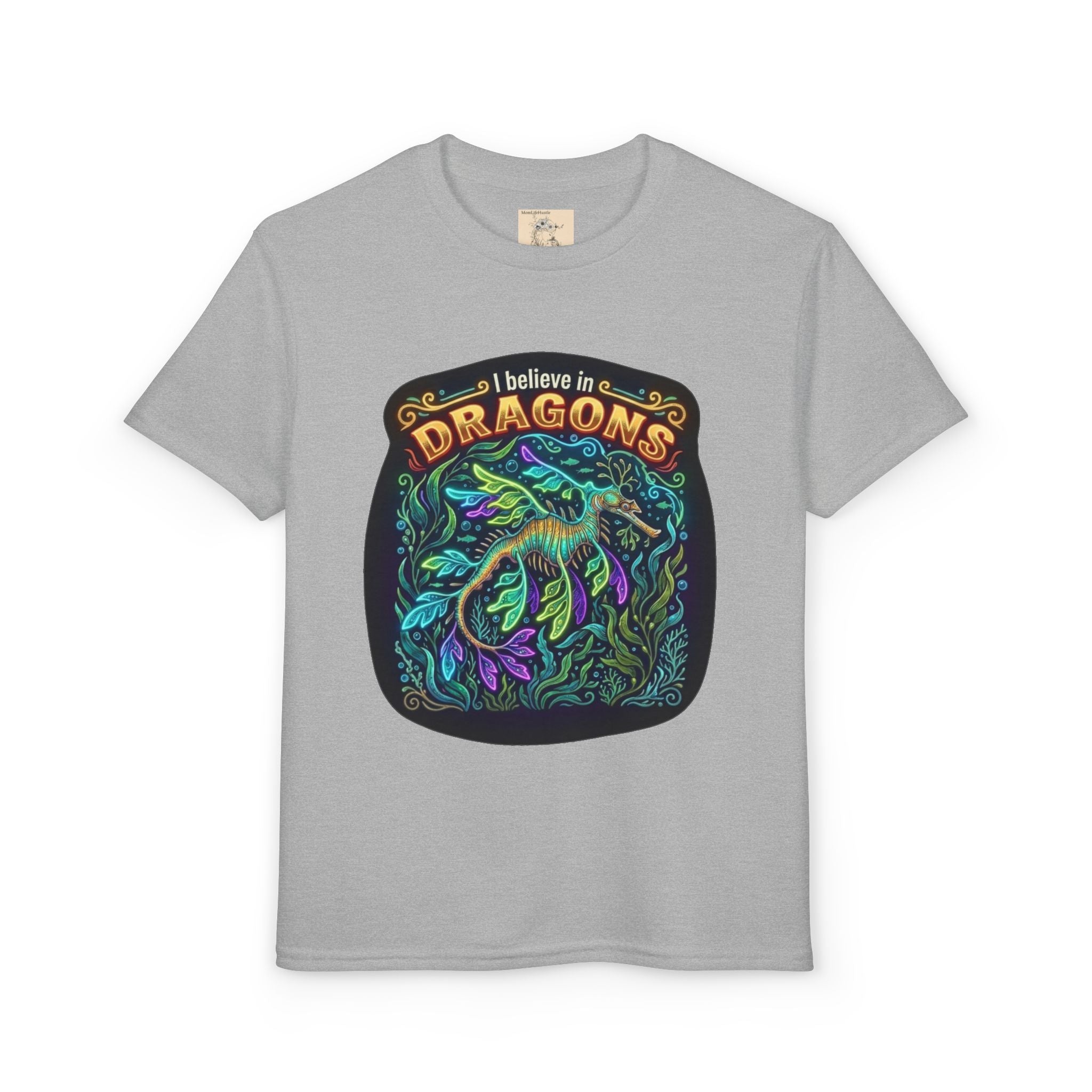 T-Shirt | 'I Believe in Dragons' Colorful Dragon Graphic Youth Tee
