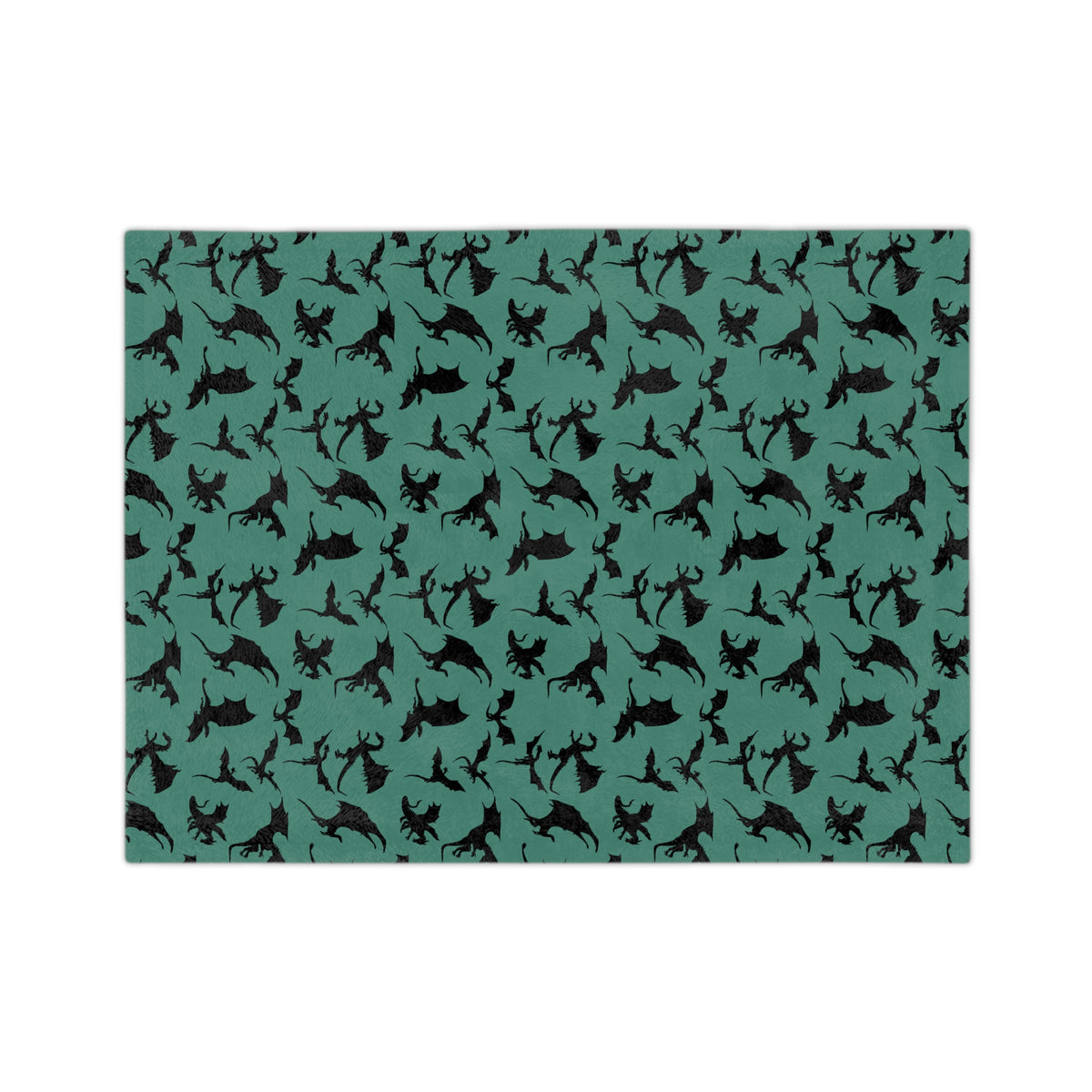 Deep Evergreen Dragons Velveteen Microfiber Throw