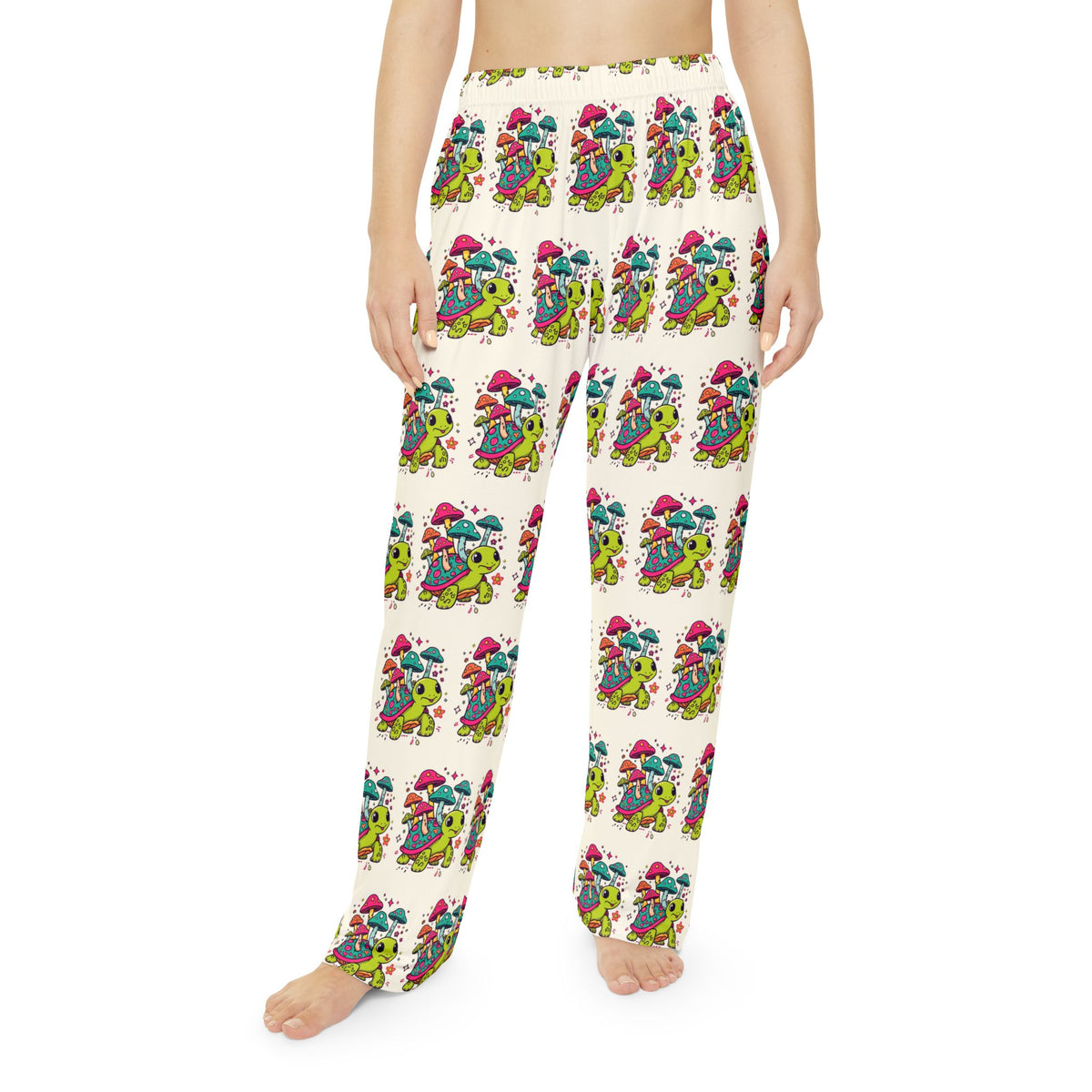 Whimsical Mushroom Turtle Pajama Pants