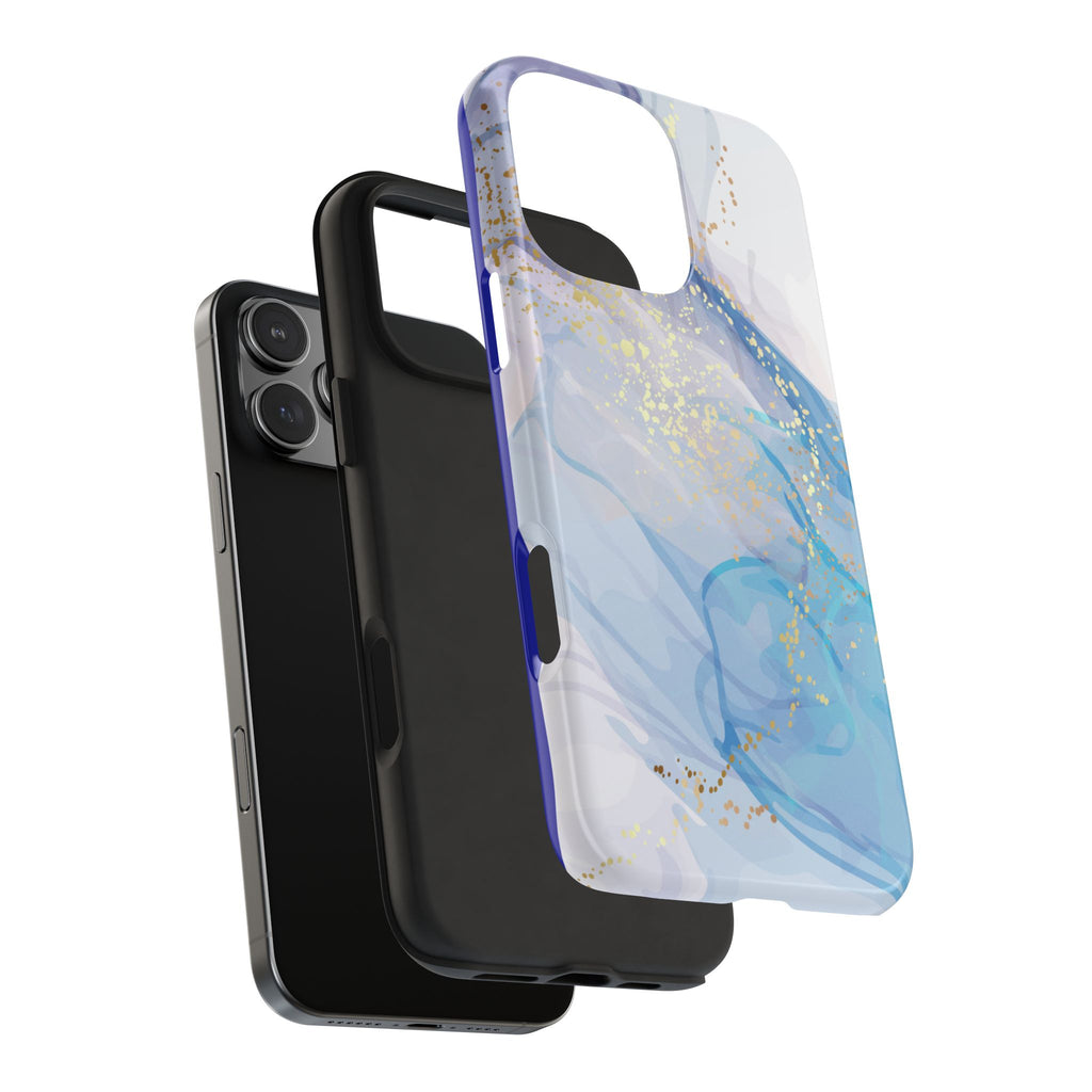 Phone Case | Gold Fleck Blue Marble Tough Protective Phone Cover