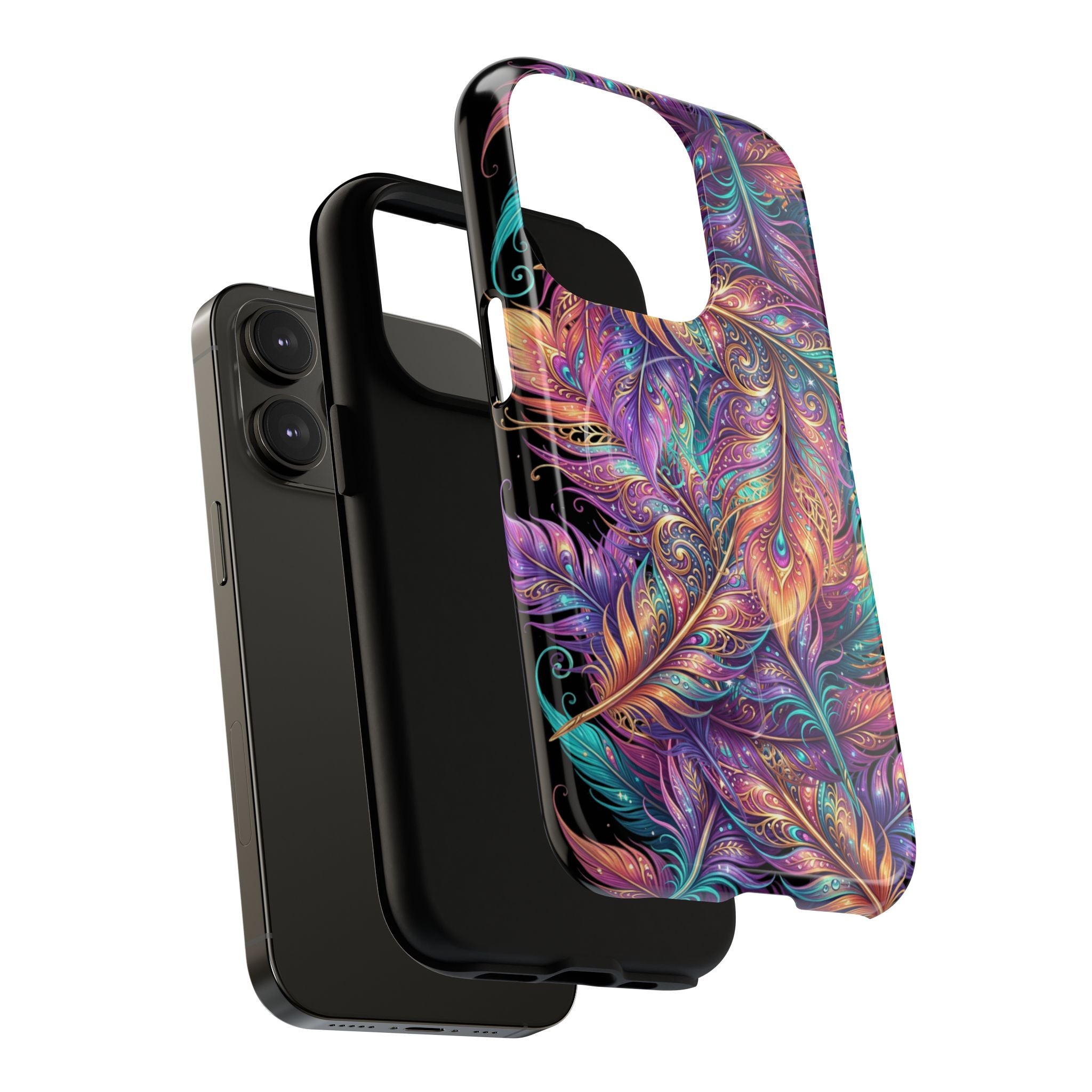 Phone Case | Colorful Feather Art Magnetic Tough Phone Cover