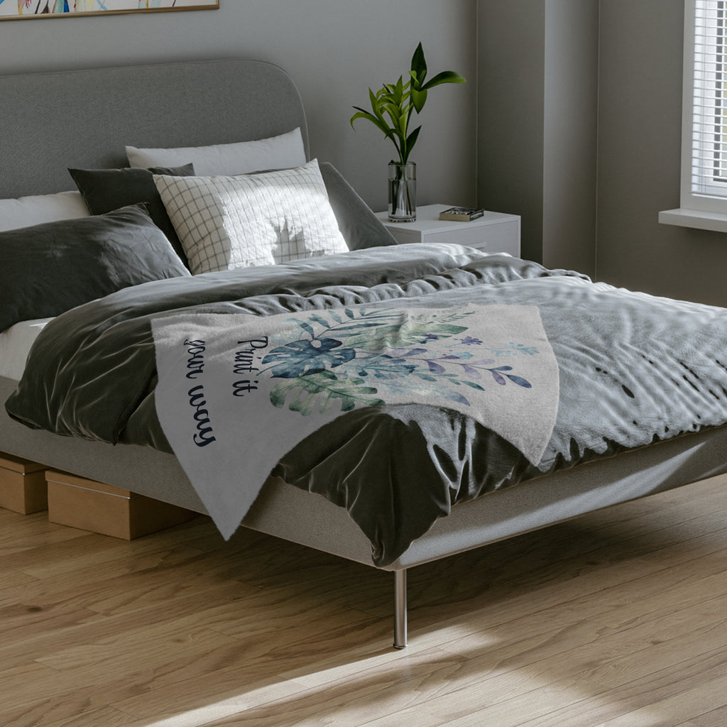 Customizable Watercolor Botanical Microfiber Throw