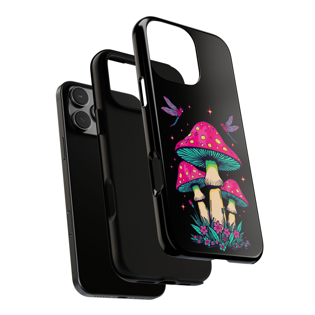 Phone Cases | Colorful Mushroom and Dragonfly Print Tough Case
