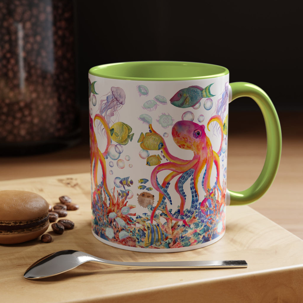 Coffee Mug | Colorful Octopus Accent Mug 11/15oz
