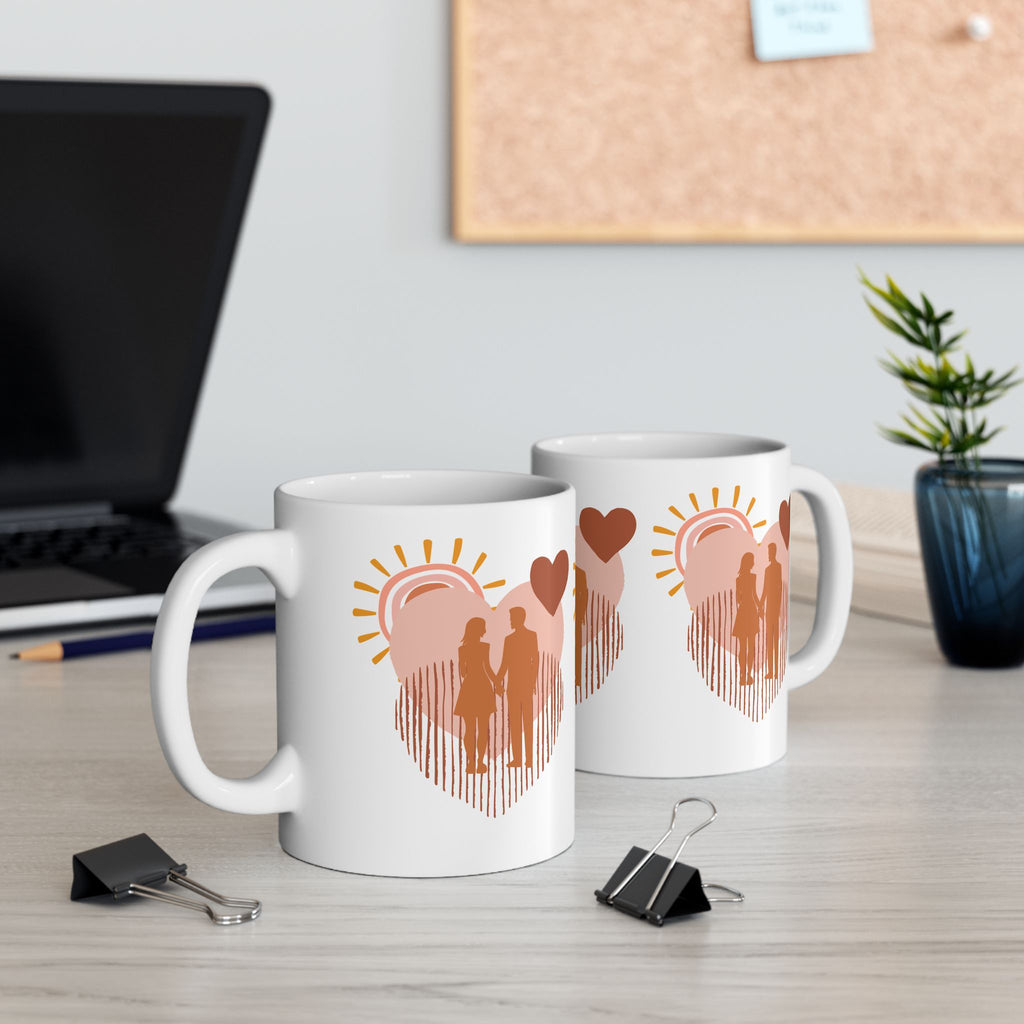 Coffee Mug | Romantic Heart Silhouette Coffee Cup (11oz/15oz)