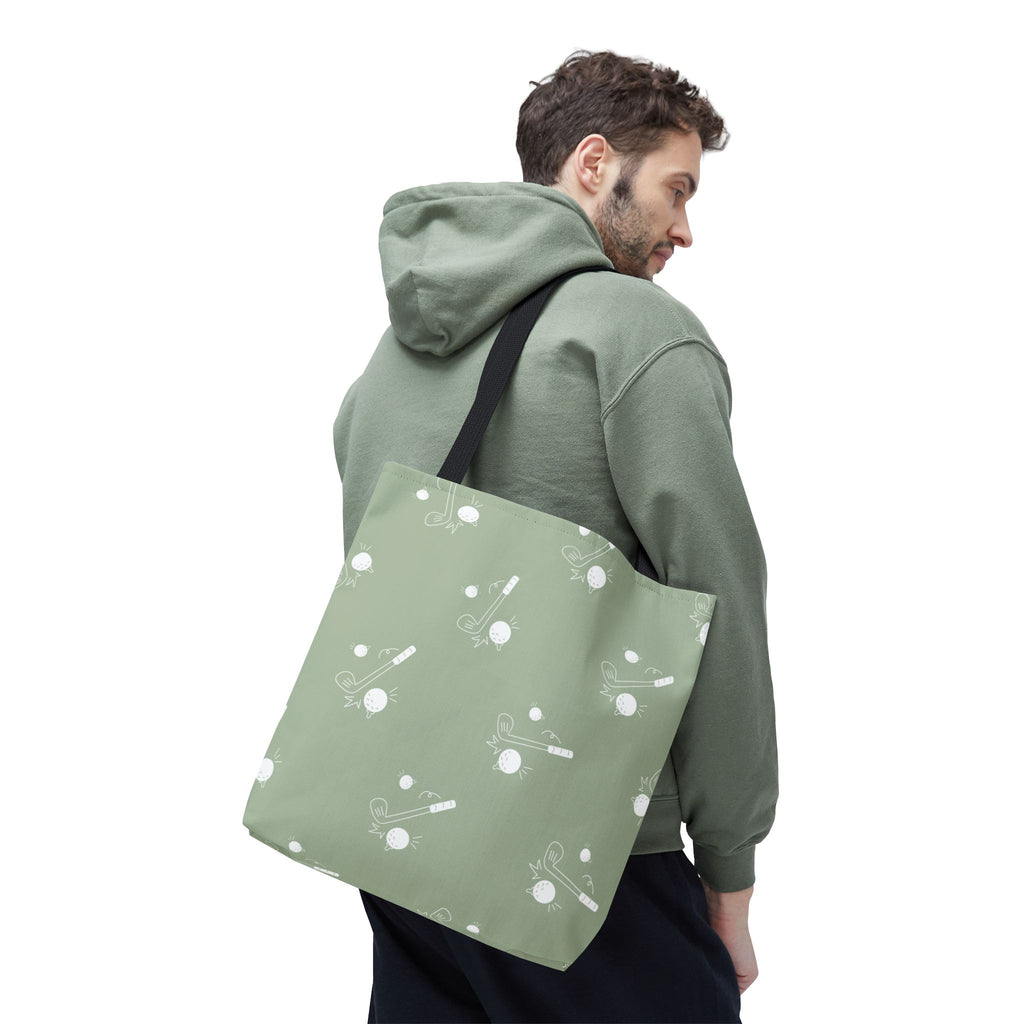 Tote Bag | Sage Green and Golf Pattern Shoulder Bag
