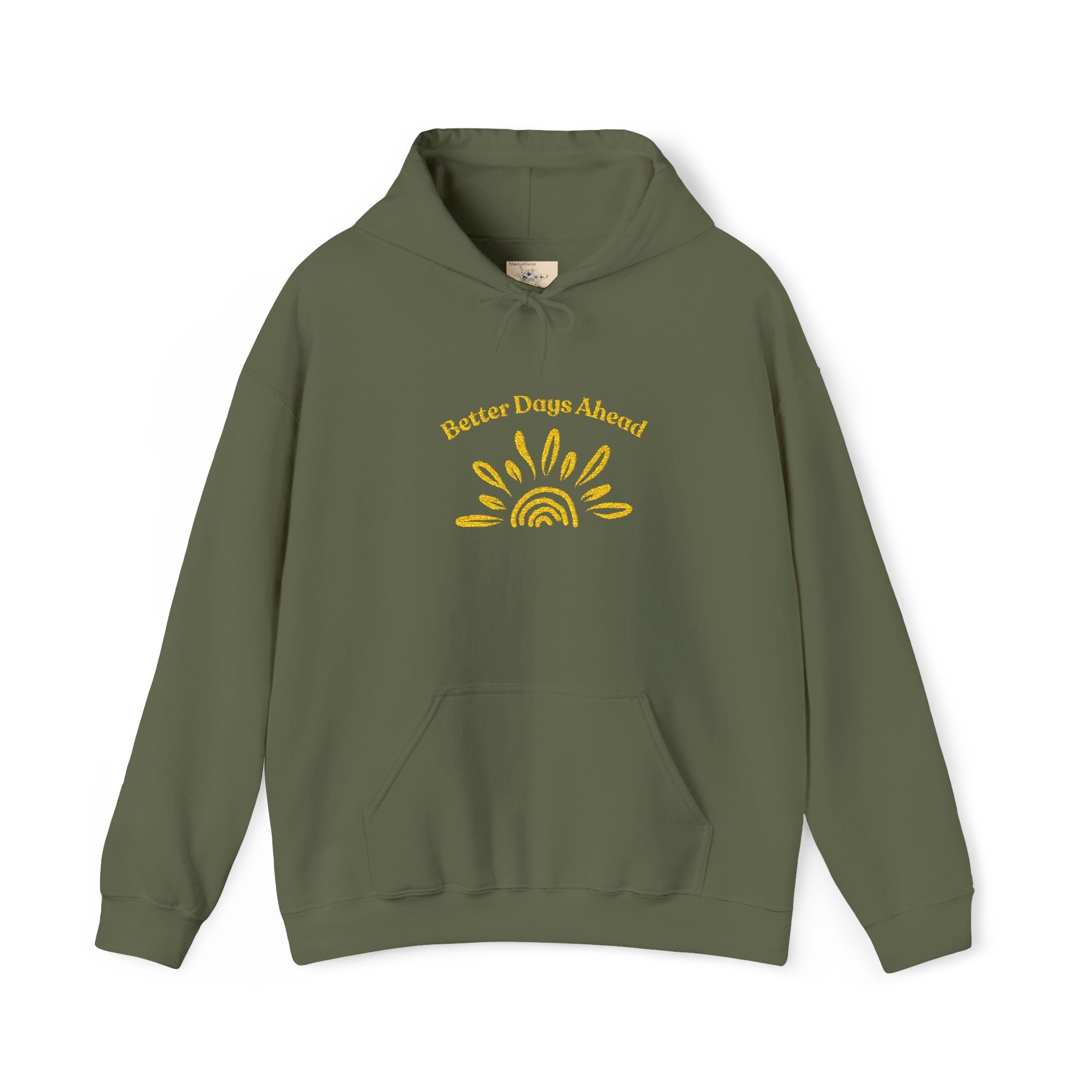 Hoodie | ‘Better Days Ahead’ Above a Sunrise  Embroidered Graphic
