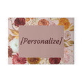 Glass Cutting Board | Custom Name in Floral Frame Kitchen Decor