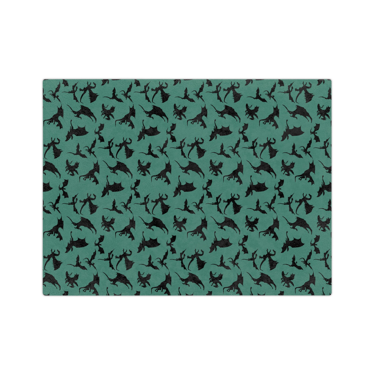 Deep Evergreen Dragons Velveteen Microfiber Throw