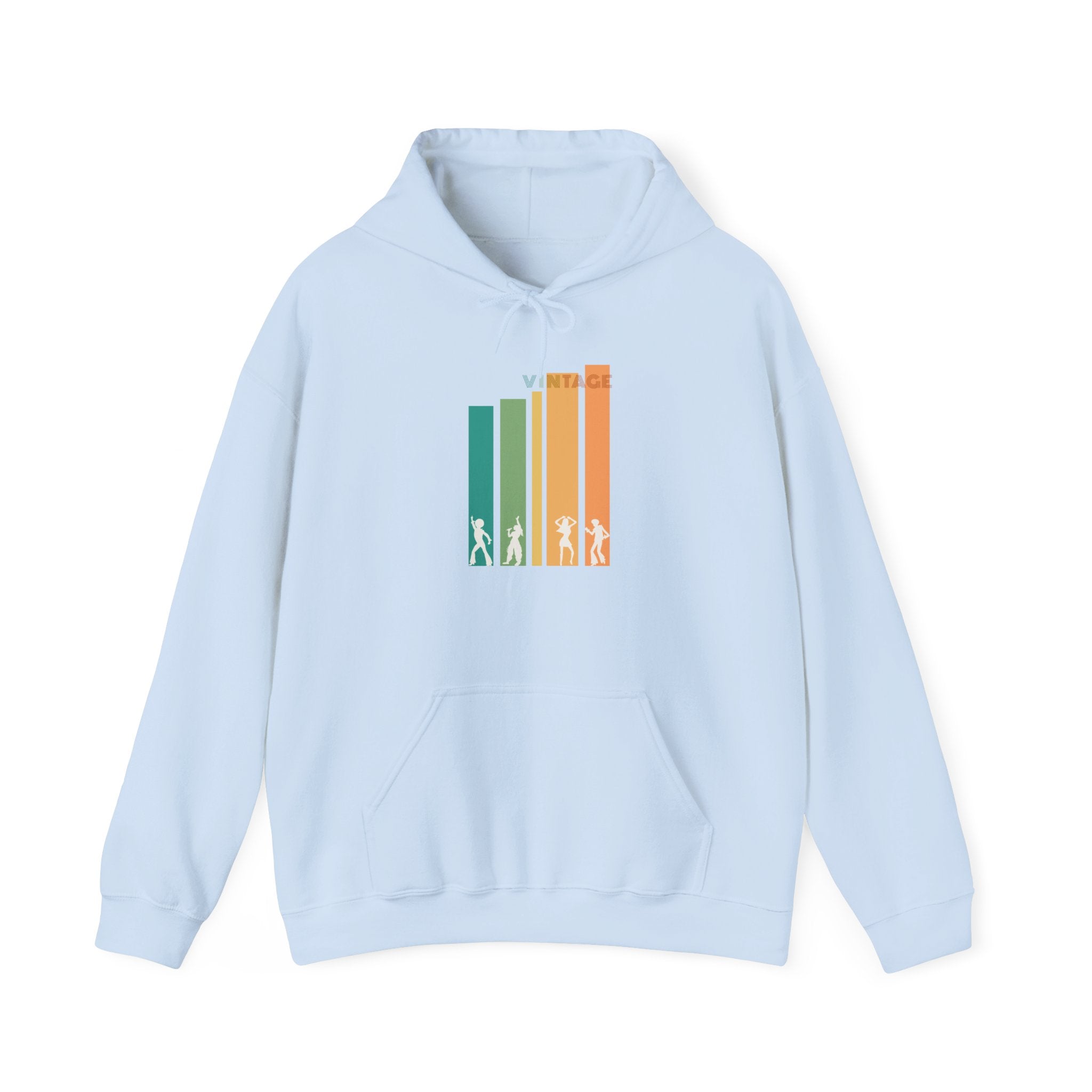 Hoodie | Colorful Retro Vertical Bars 'Vintage' Hooded Sweatshirt