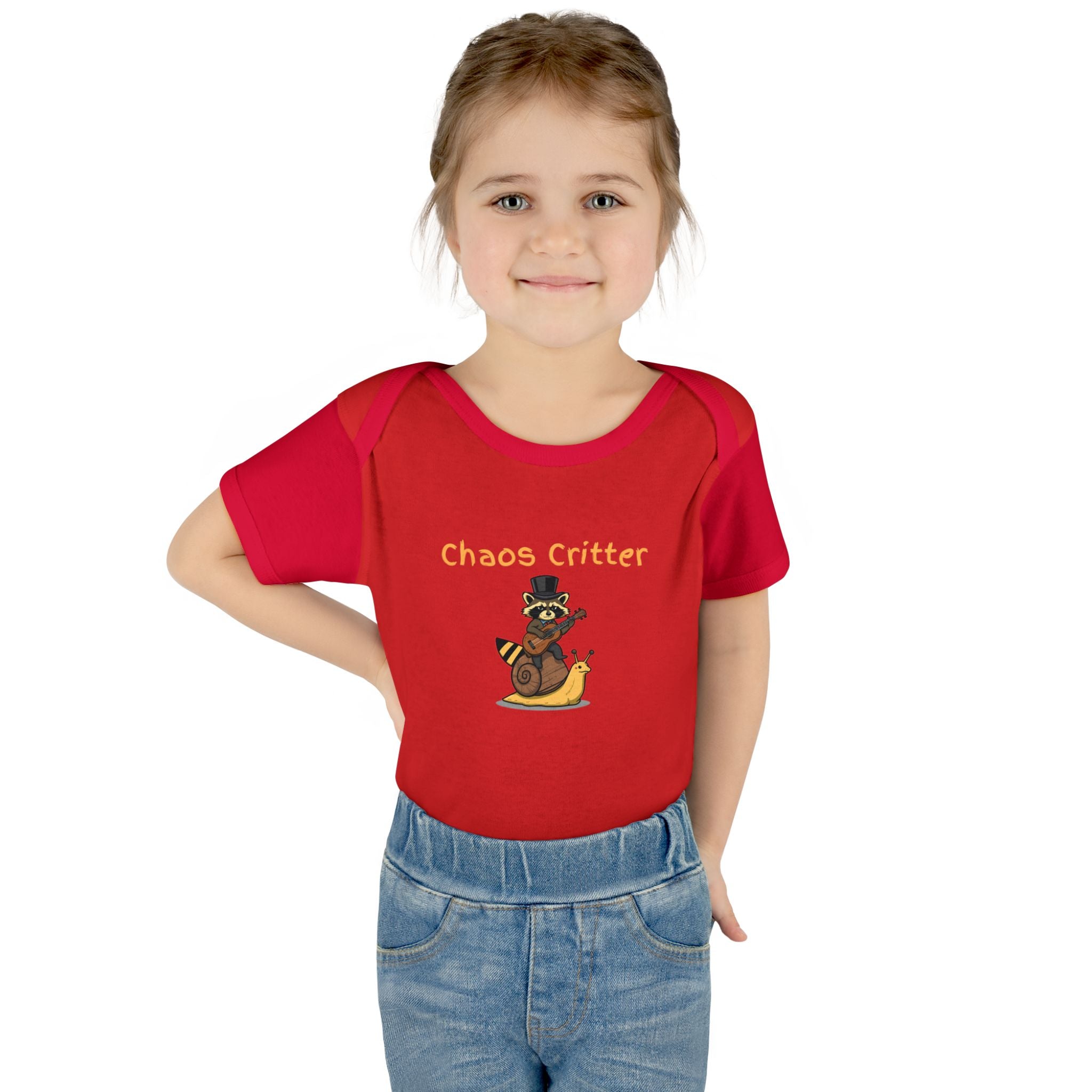Baby Bodysuit | 'Chaos Critter' Playful Racoon Baby Onesie