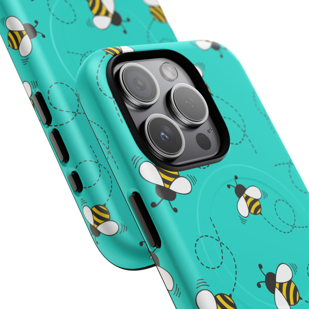 Phone Case | Cute Turquoise Bumblebee Tough Magnetic Phone Case