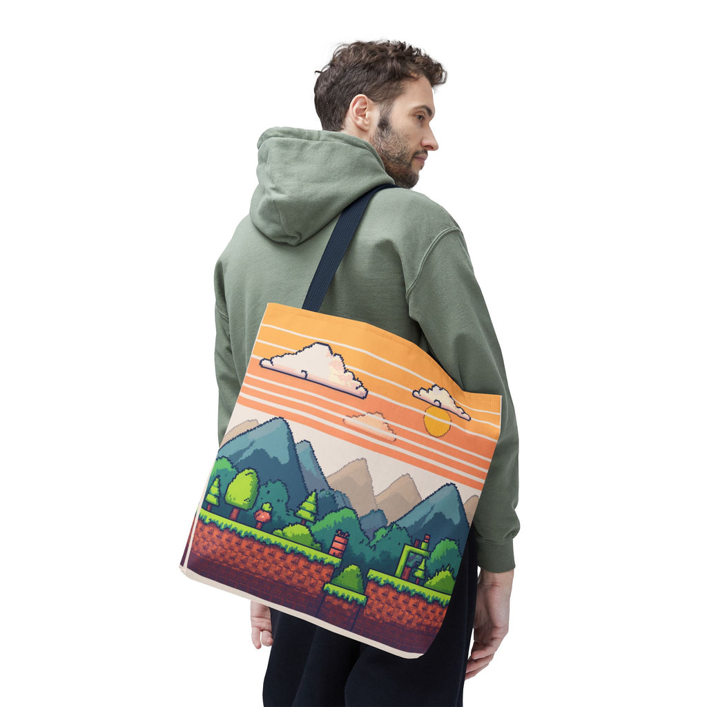 Tote Bag | Pixel Sunset Mountain Gamer Tote
