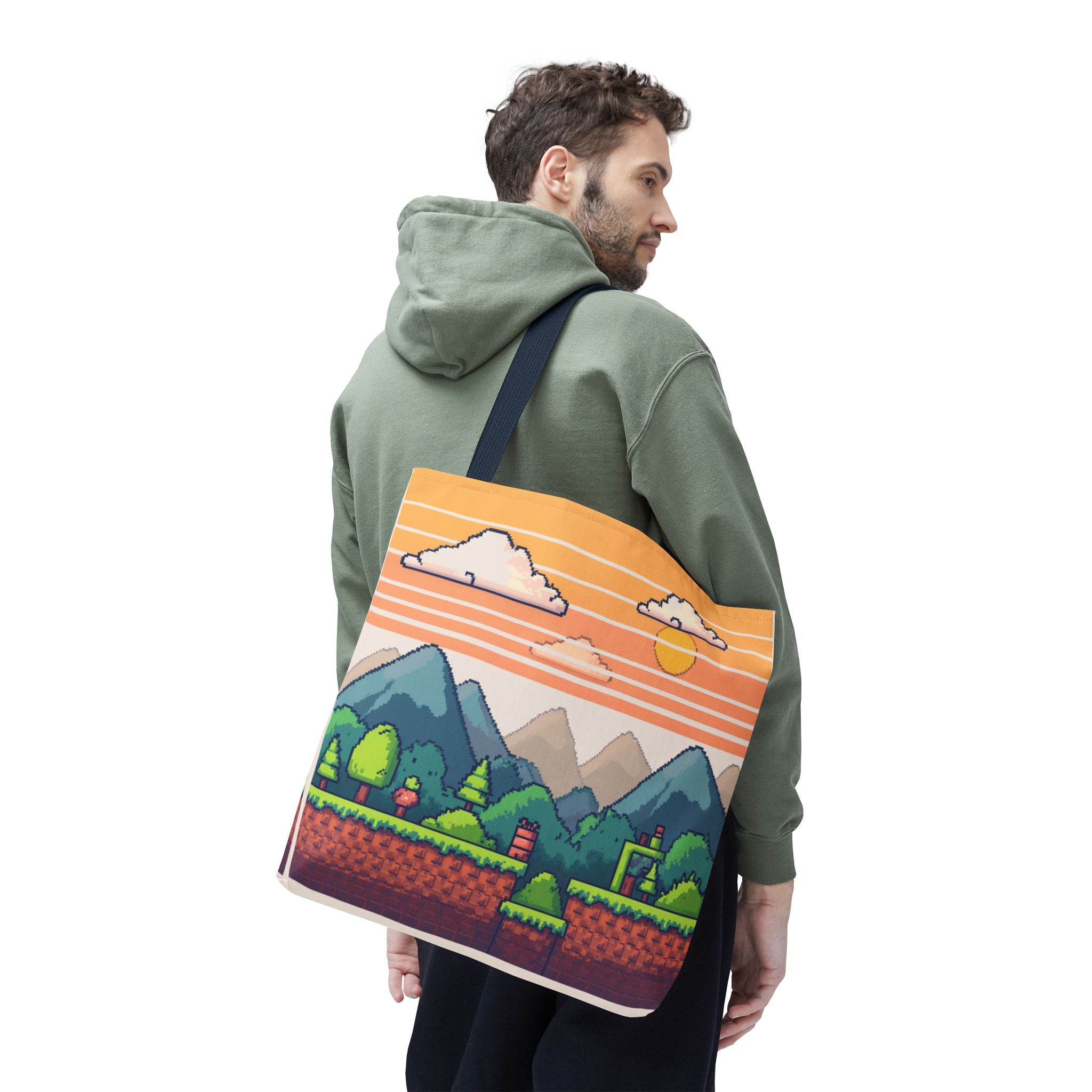 Tote Bag | Pixel Sunset Mountain Gamer Tote