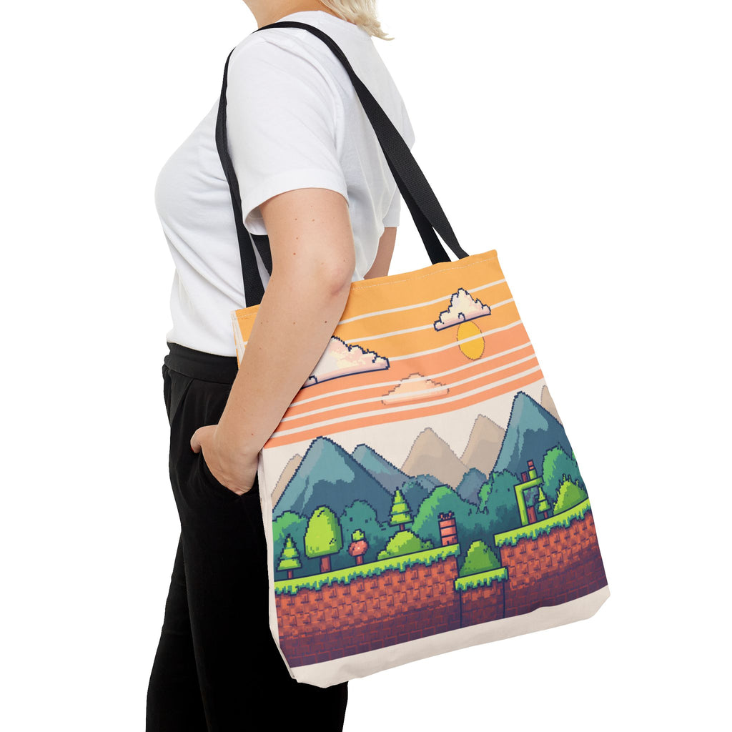 Tote Bag | Pixel Sunset Mountain Gamer Tote