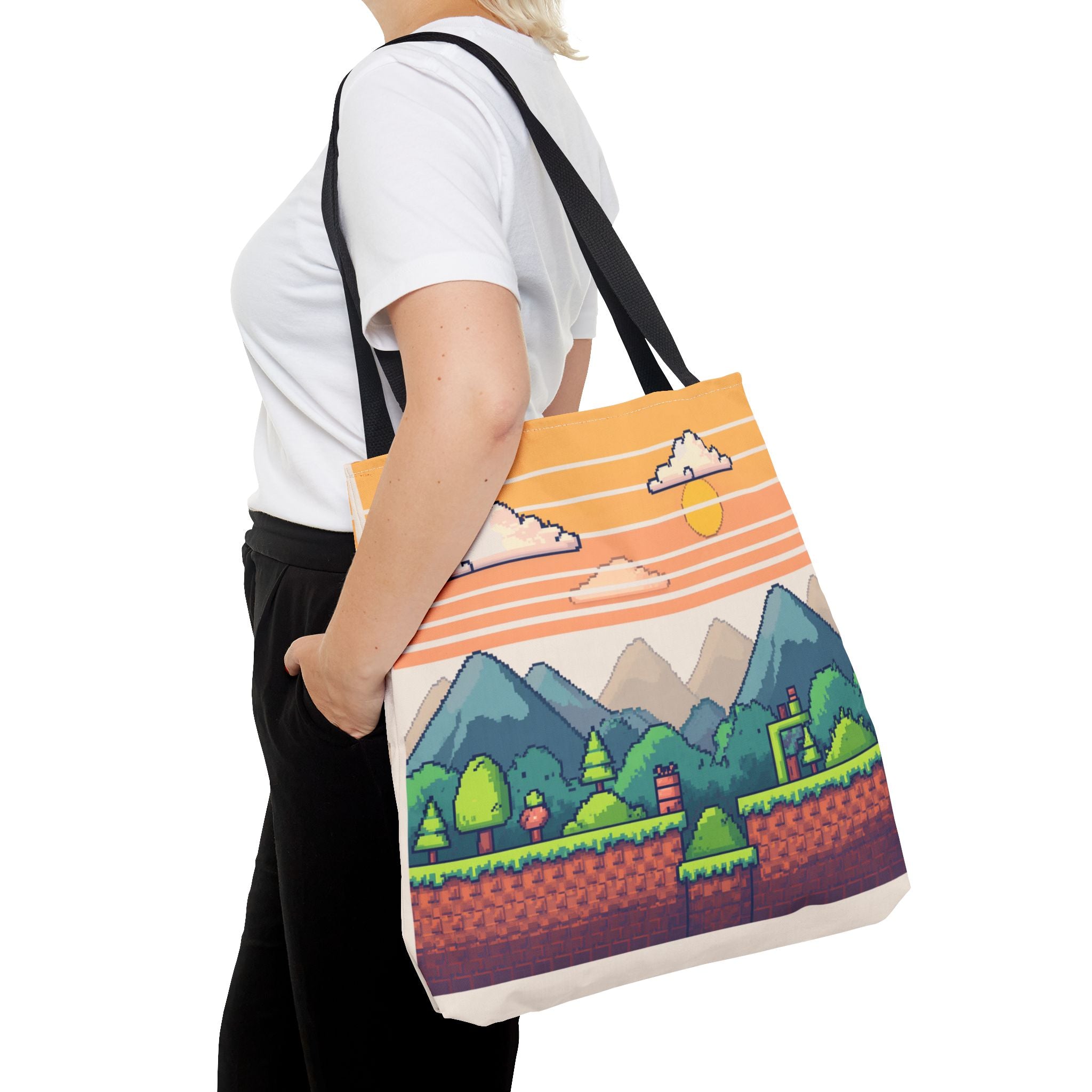 Tote Bag | Pixel Sunset Mountain Gamer Tote