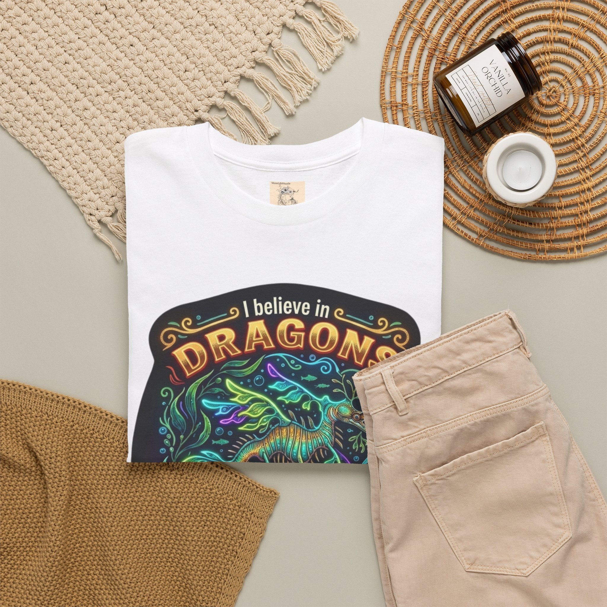 T-Shirt | 'I Believe in Dragons' Colorful Graphic Tee