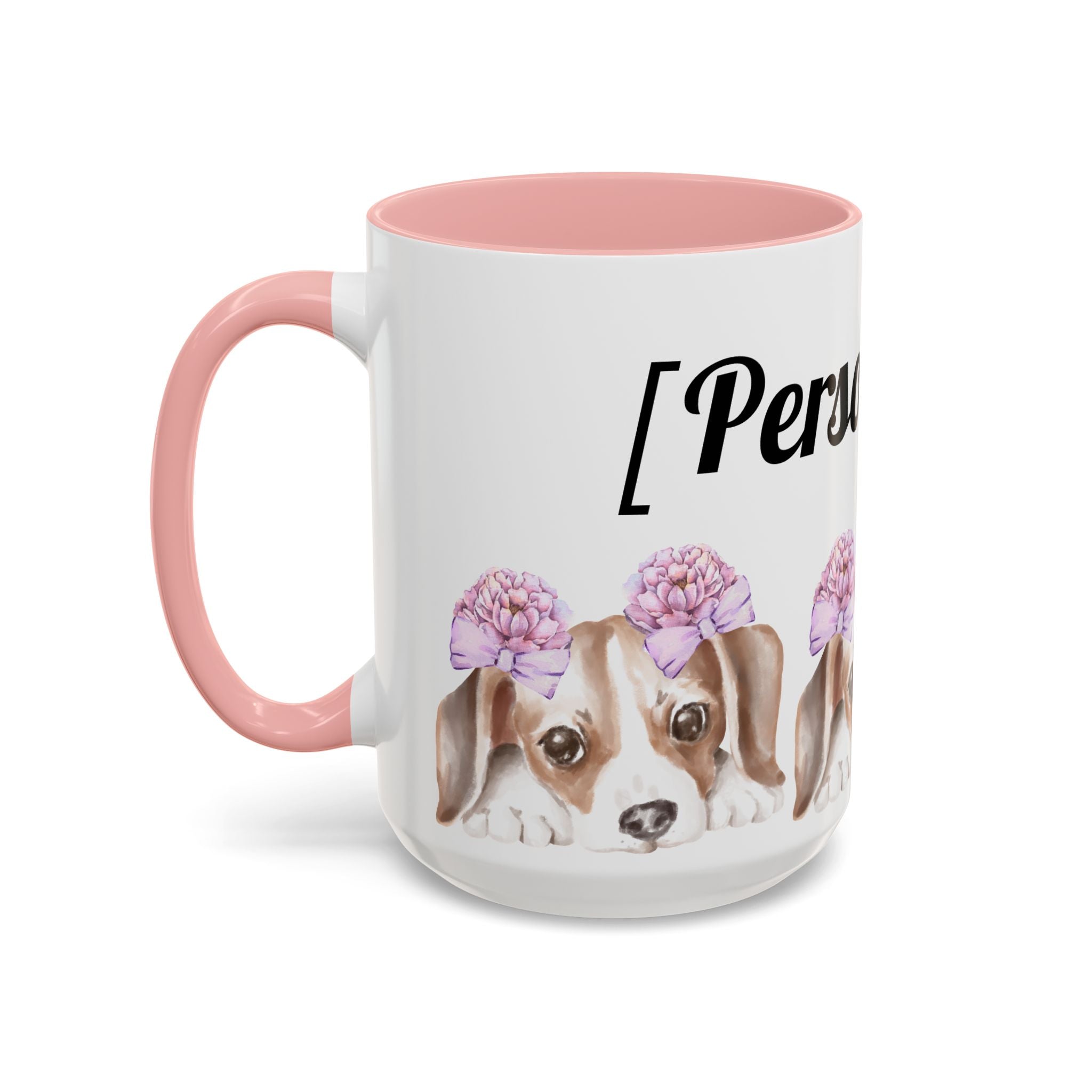Coffee Mug | Puppy Face with Custom Script Accent Mug (11/15oz)
