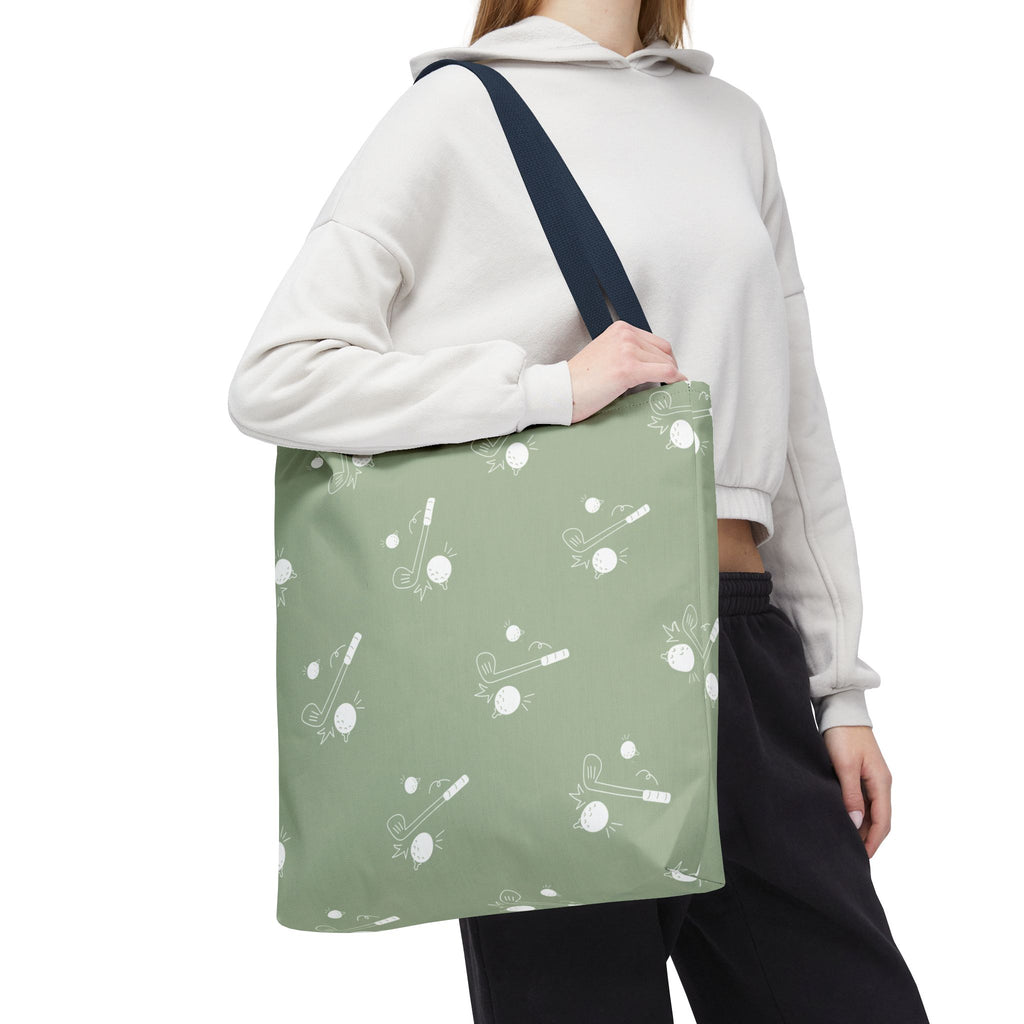 Tote Bag | Sage Green and Golf Pattern Shoulder Bag