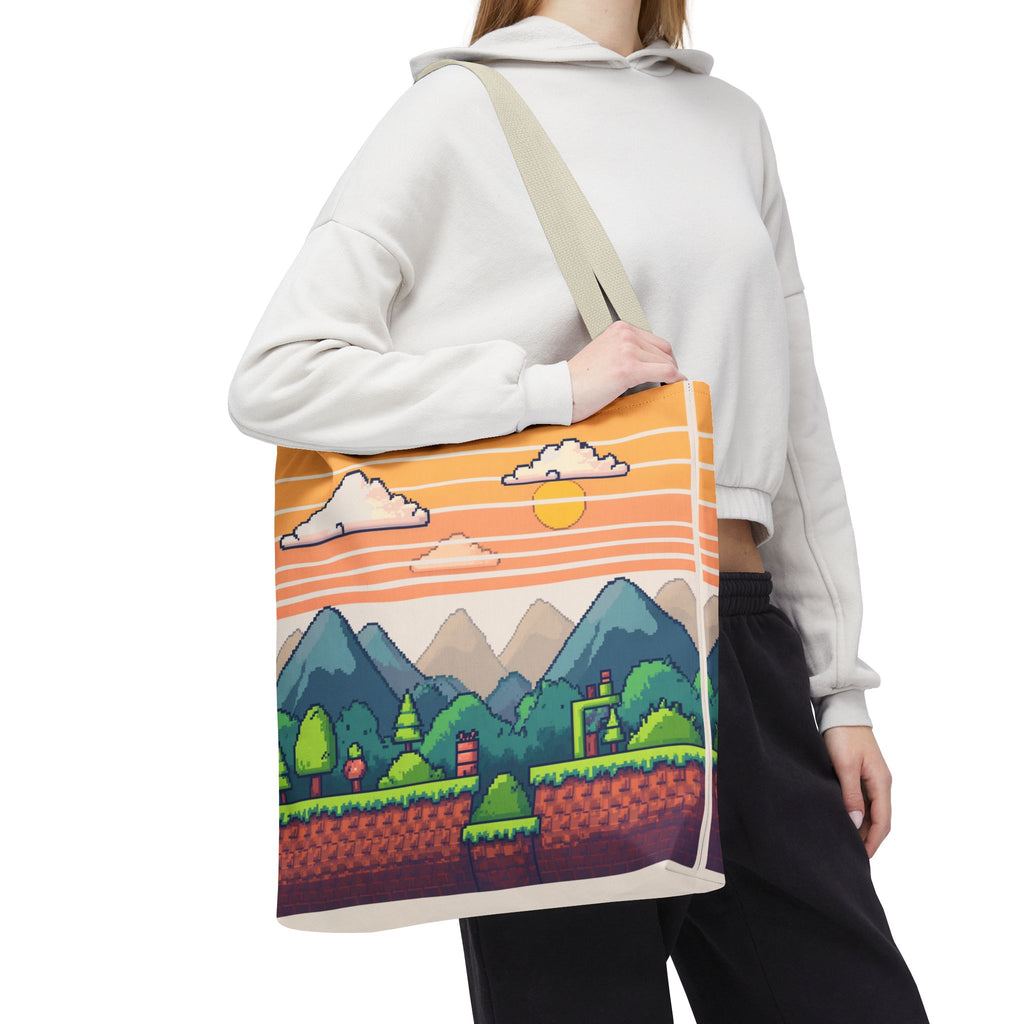 Tote Bag | Pixel Sunset Mountain Gamer Tote