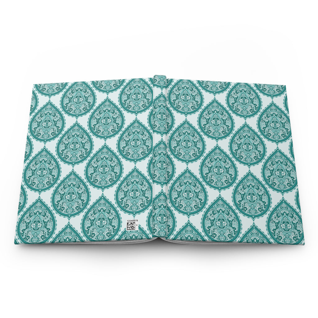 Journal | Decorative Boho Teal Paisley Hardcover  Notebook