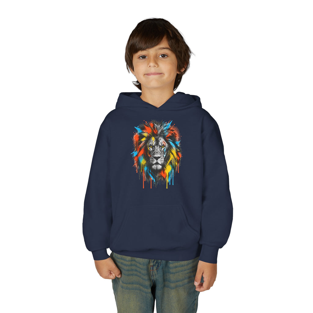 Lion Spirit Paint Drips Youth Hoodie