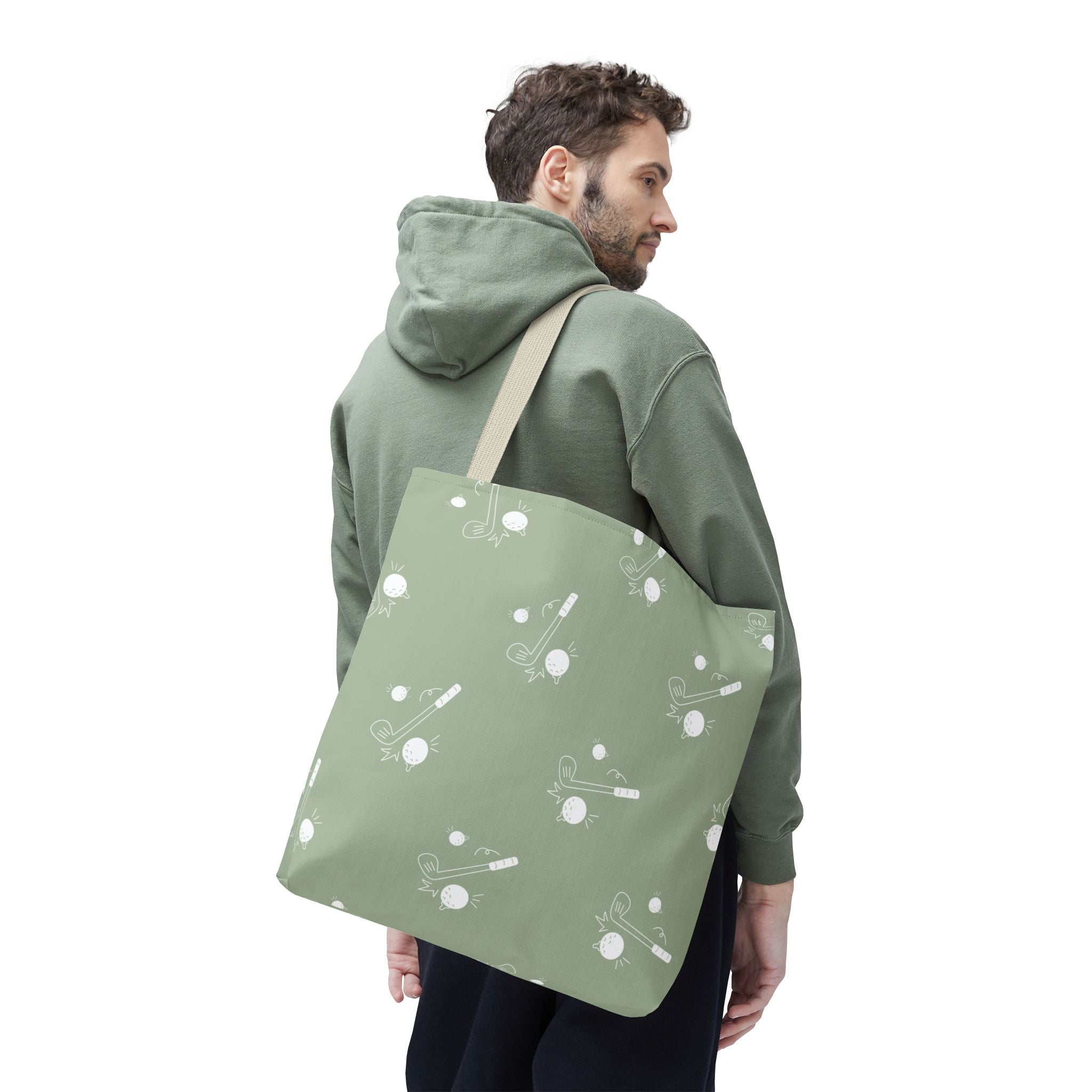 Tote Bag | Sage Green and Golf Pattern Shoulder Bag